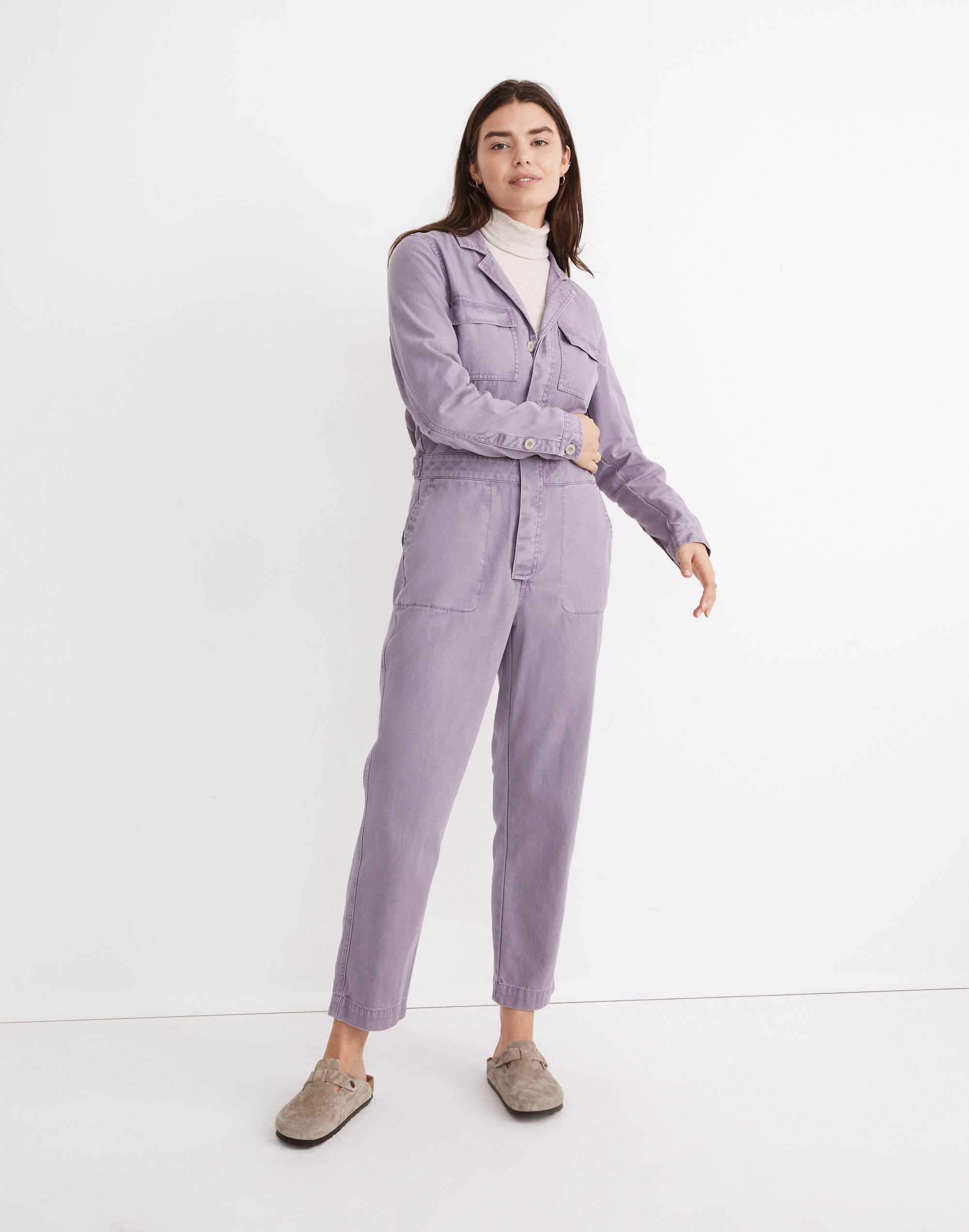 curvy garment-dyed signature coverall jumpsuit