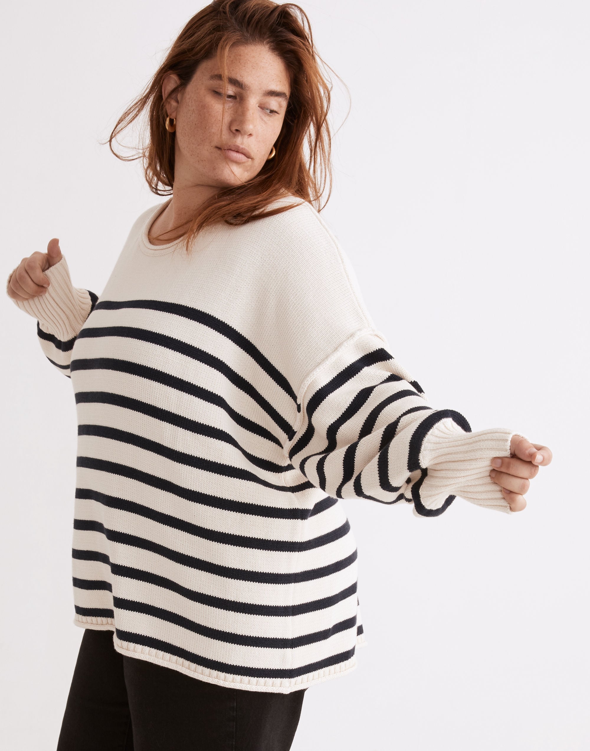 Plus Conway Pullover Sweater in Stripe