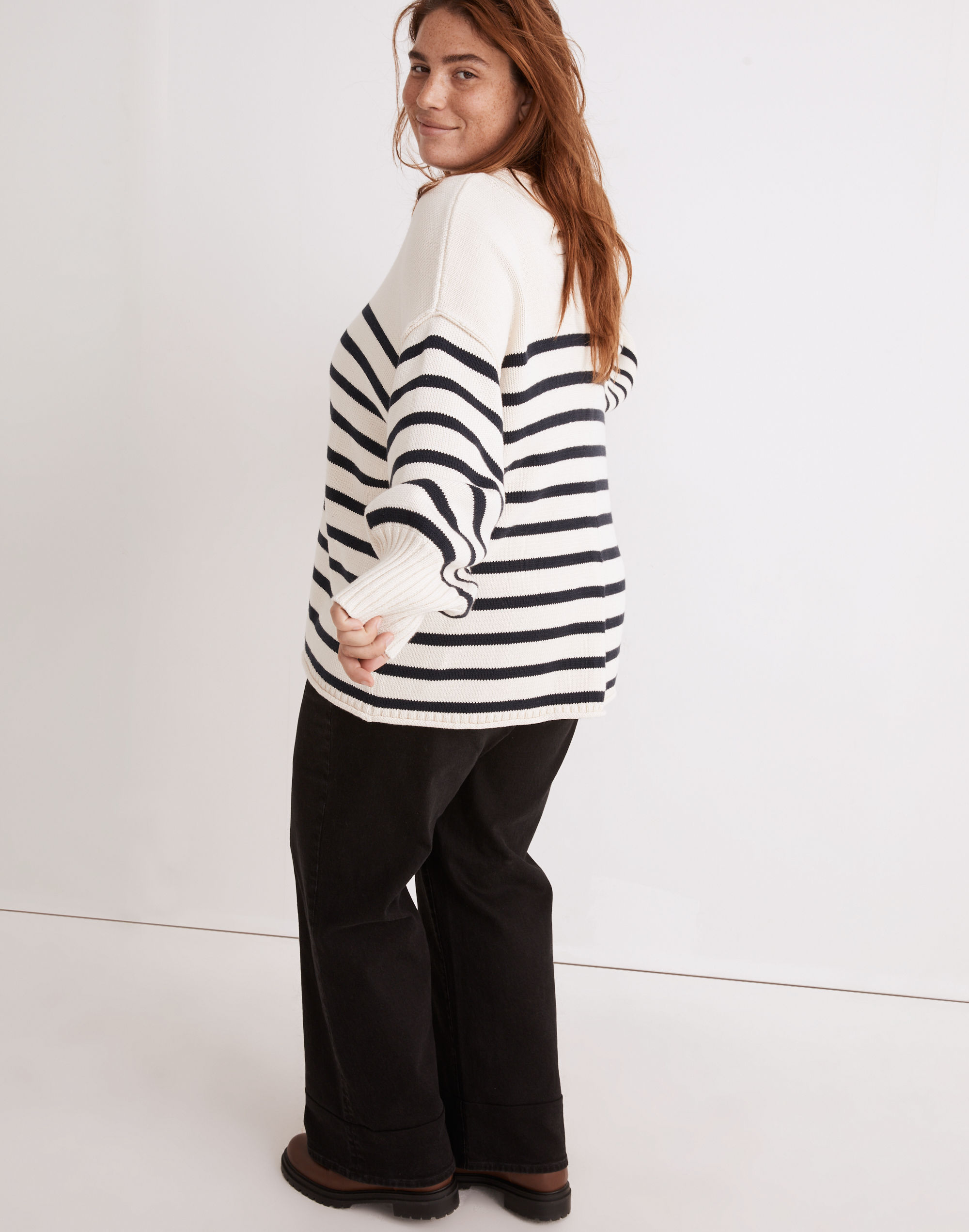 Plus Conway Pullover Sweater in Stripe