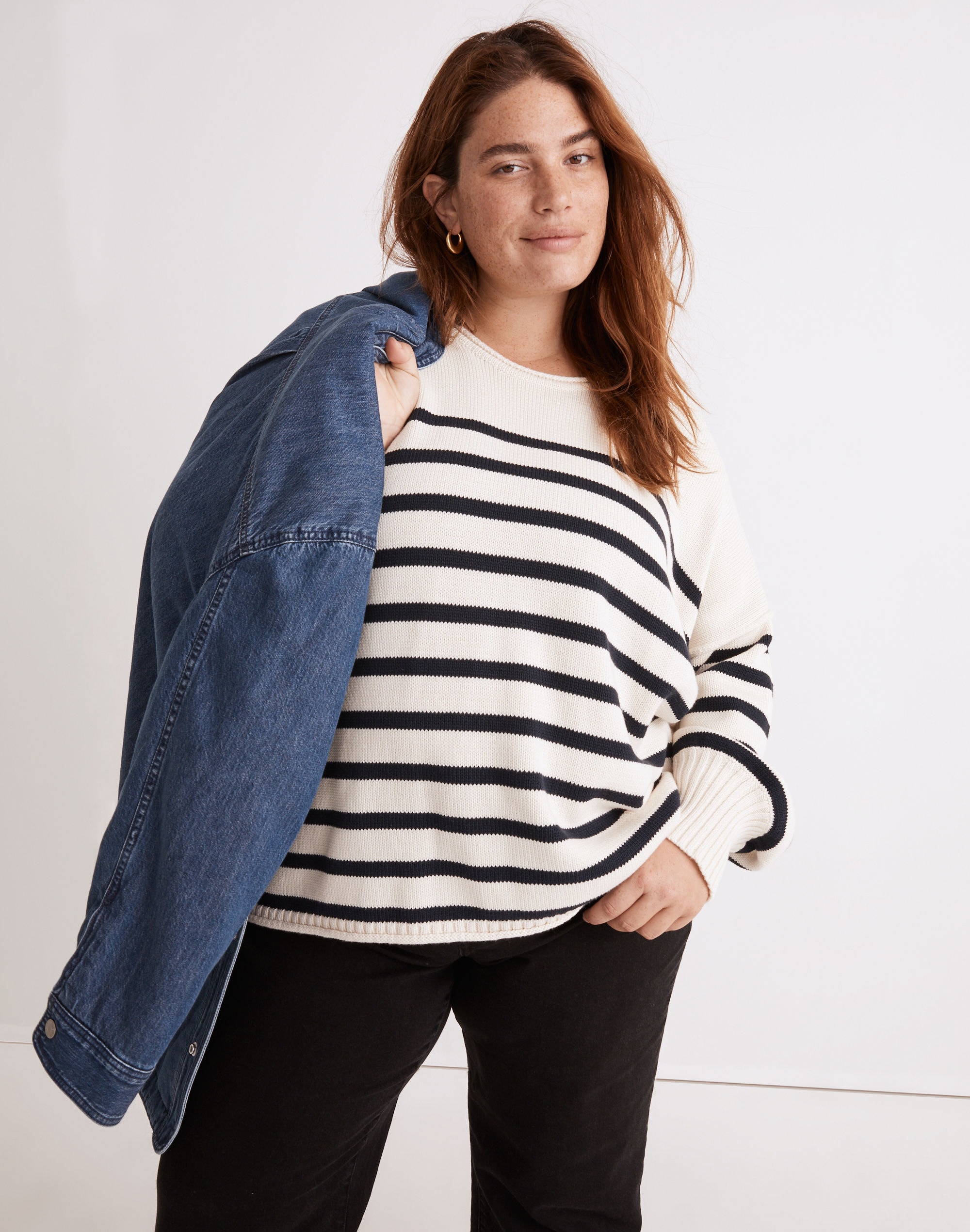 Plus Conway Pullover Sweater in Stripe