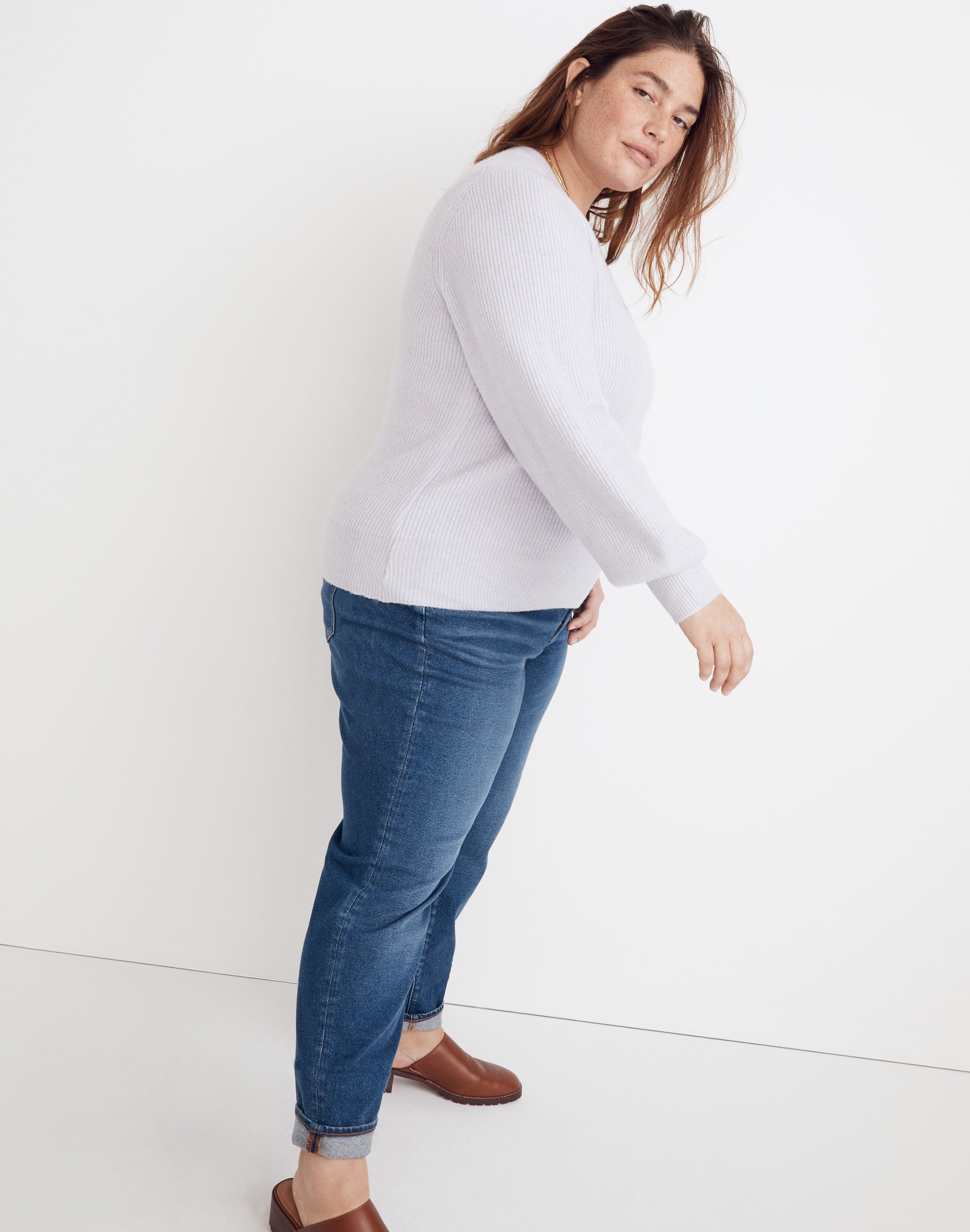 Plus Melwood Square-Neck Pullover Sweater in Coziest Yarn