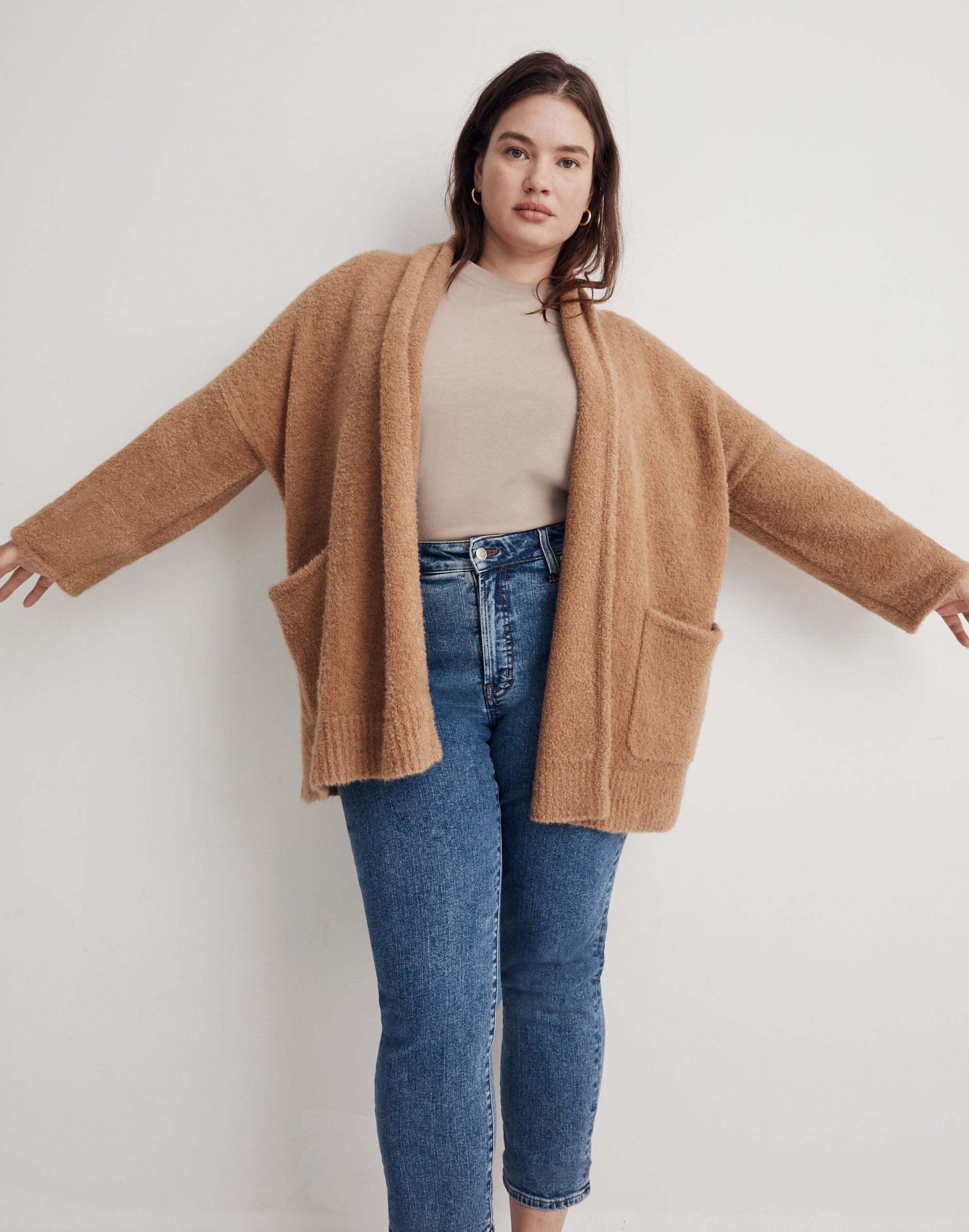 Plus Gallatin Shawl-Collar Cardigan Sweater