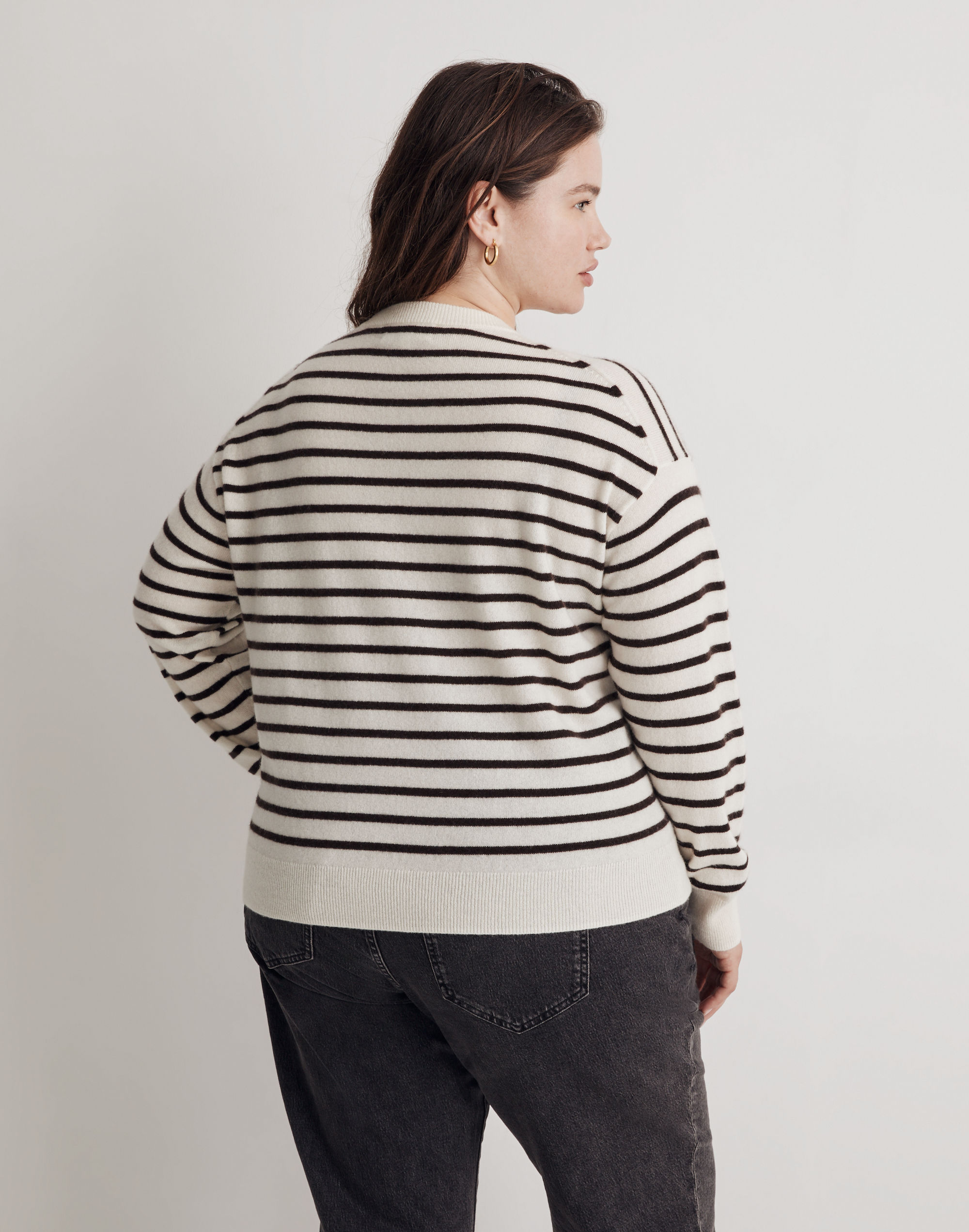 Plus (Re)sponsible Cashmere Relaxed Sweater in Stripe