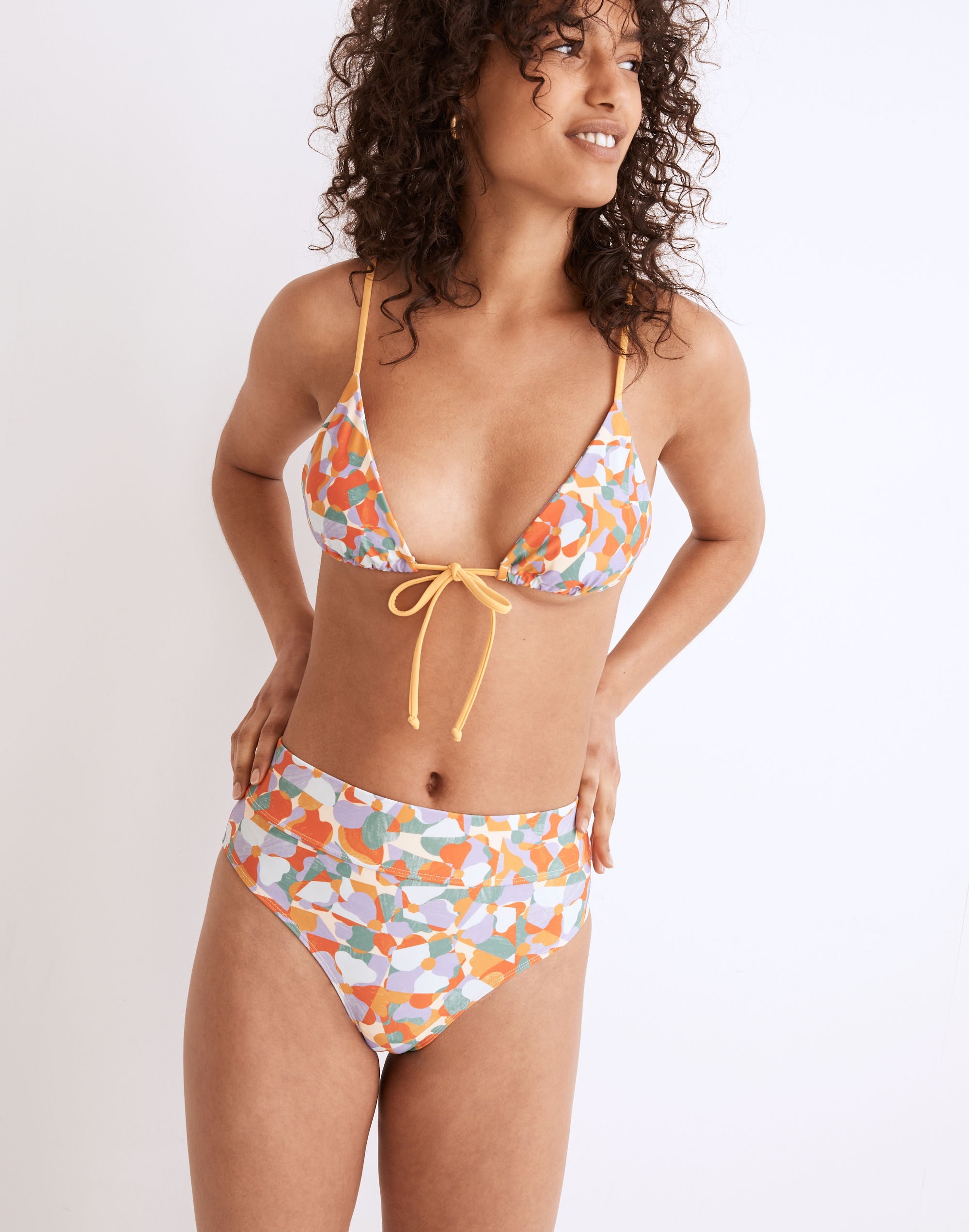 madewell x ookioh ipanema string bikini top in floral print