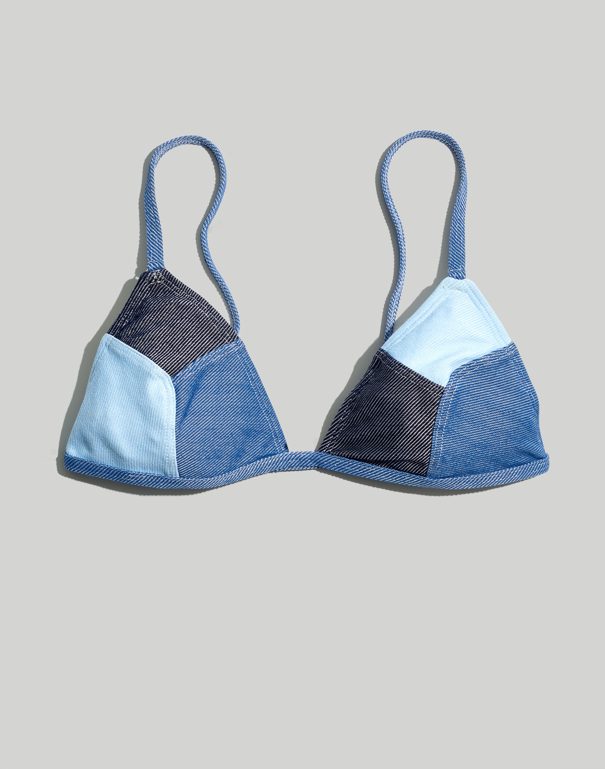 Madewell x Solid &amp; Striped&reg; Patchwork Denim Lulu Bikini Top