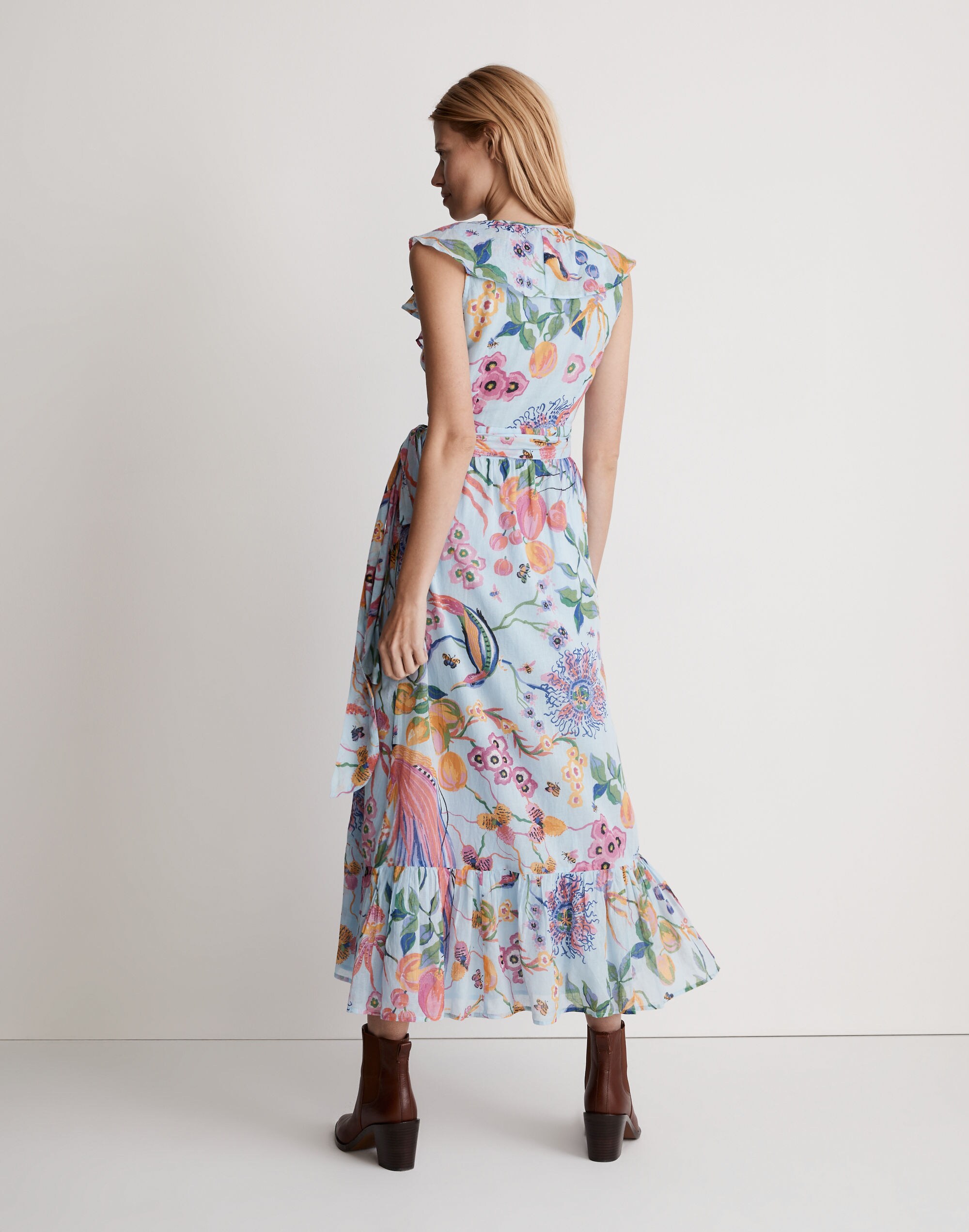 Banjanan Eris Wrap Midi Dress in Melodic Floral