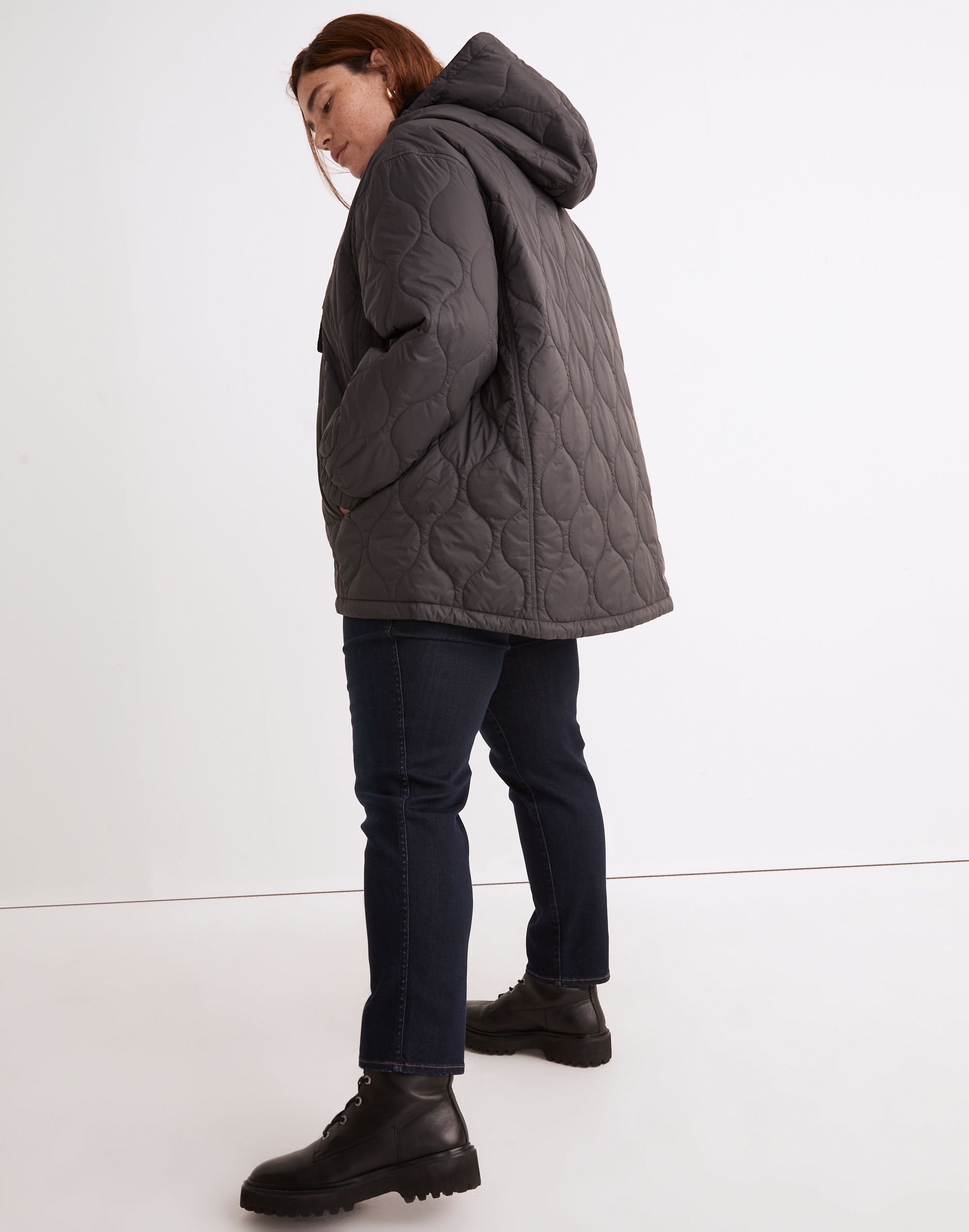 Plus Airpuff Quilted Packable Popover Puffer Jacket