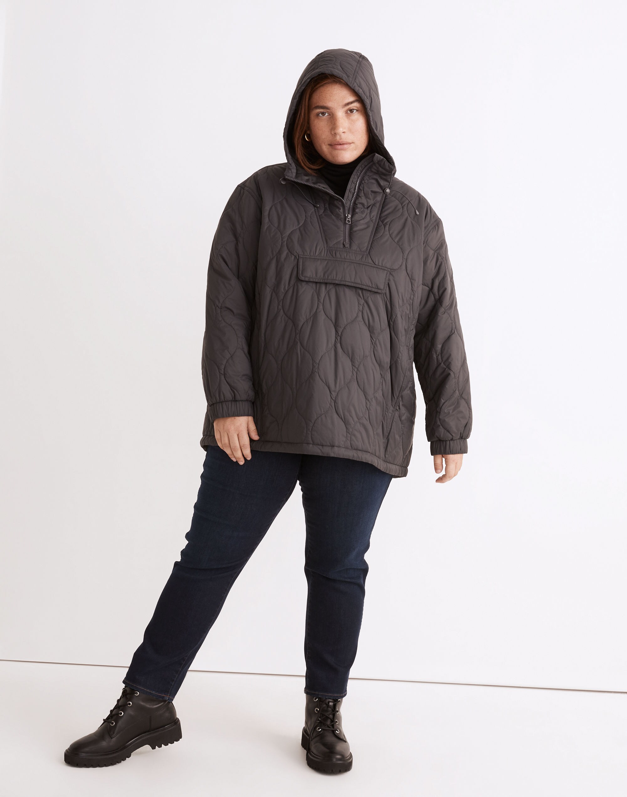 Plus Airpuff Quilted Packable Popover Puffer Jacket