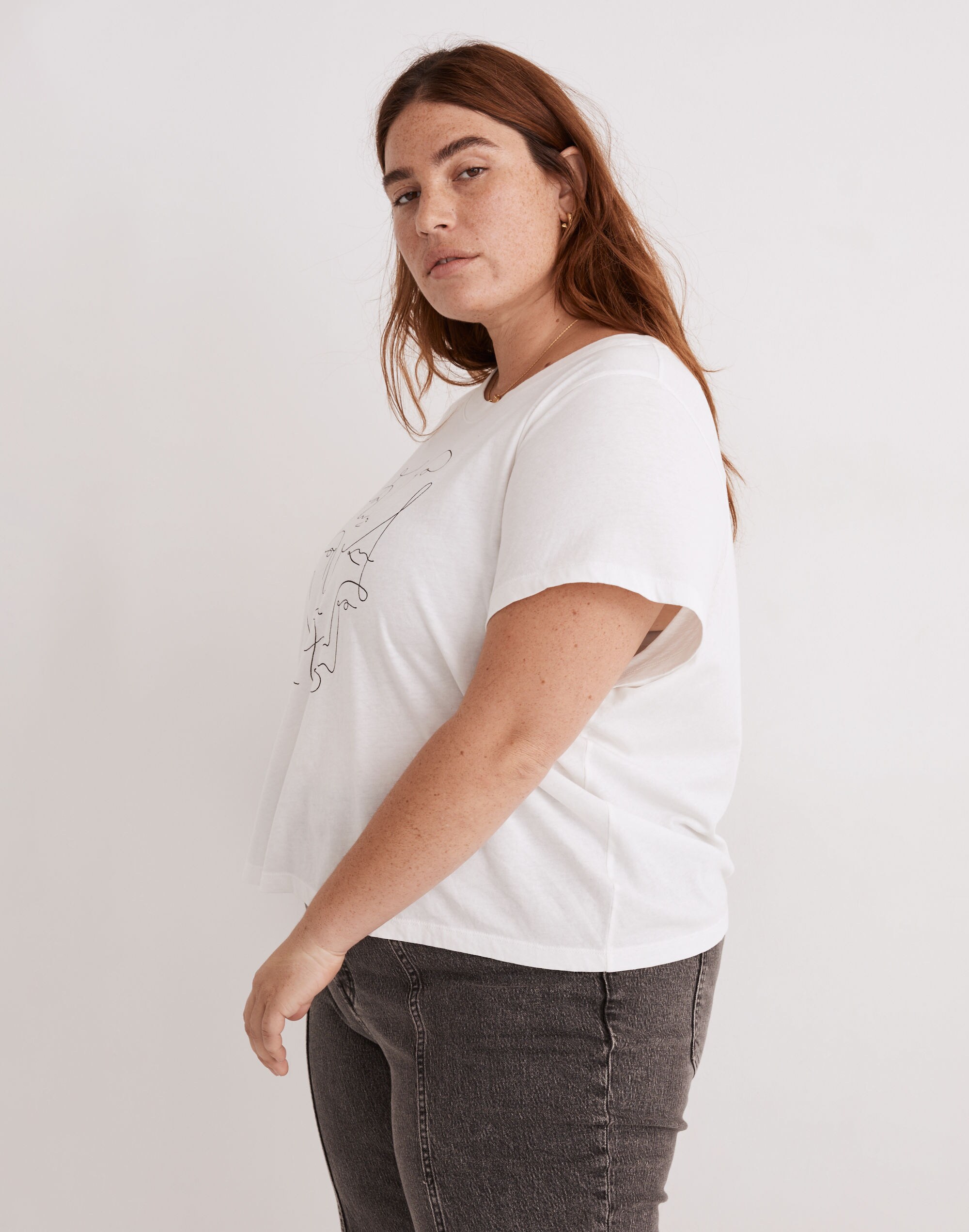 Plus Madewell x Kit Agar Softfade Cotton Lakeshore Crop Tee