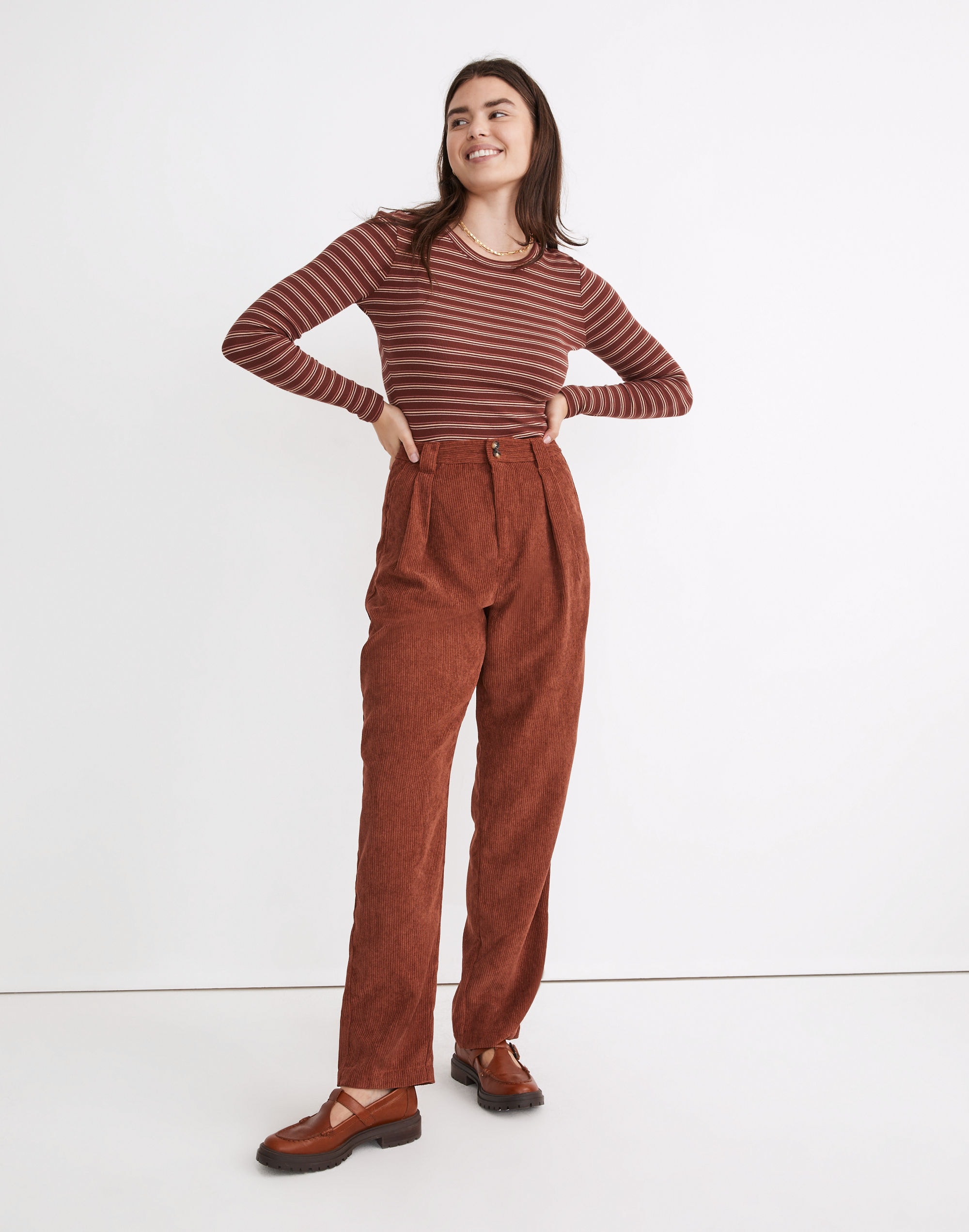 curvy corduroy high-rise tapered pants