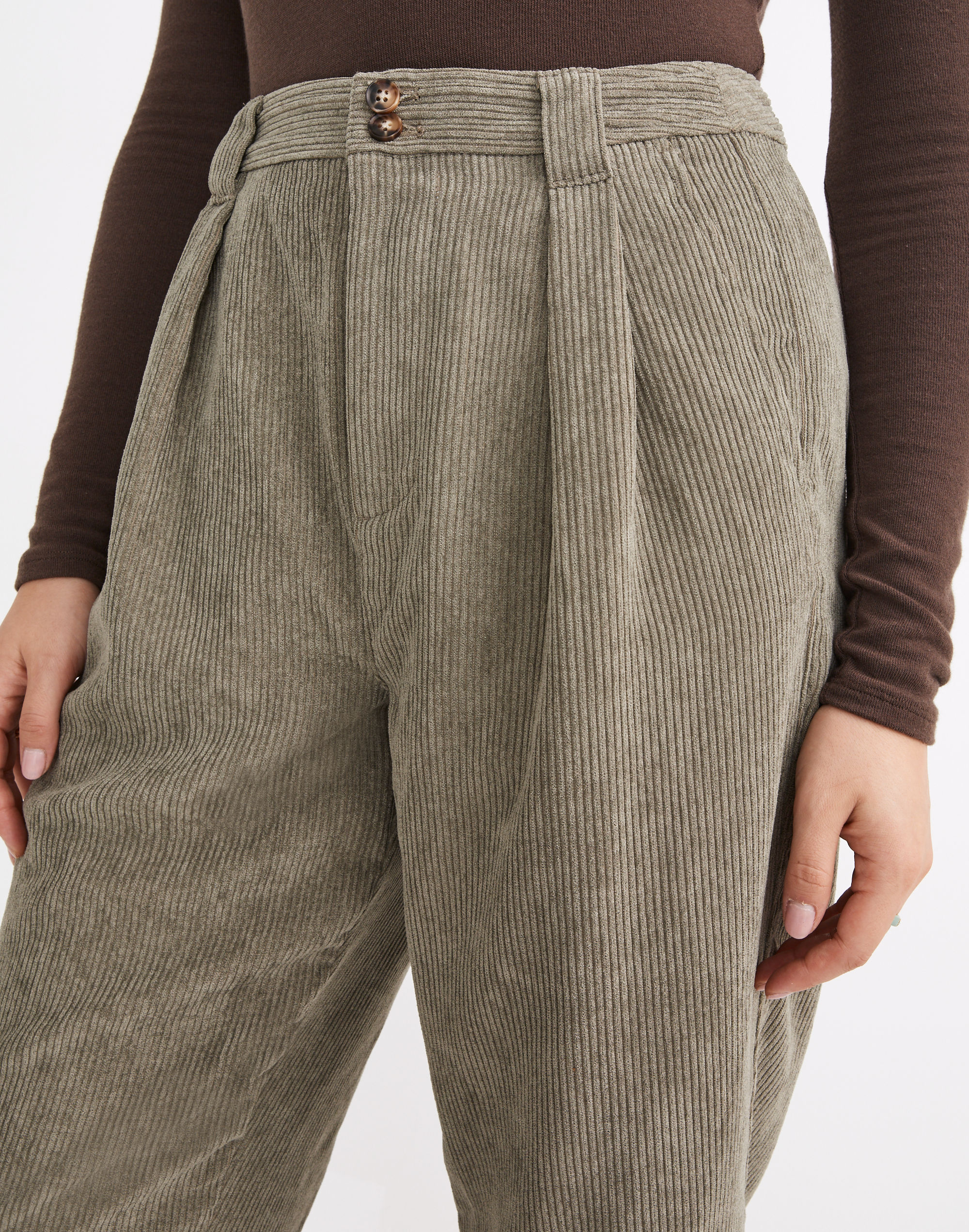 Curvy Corduroy High-Rise Tapered Pants