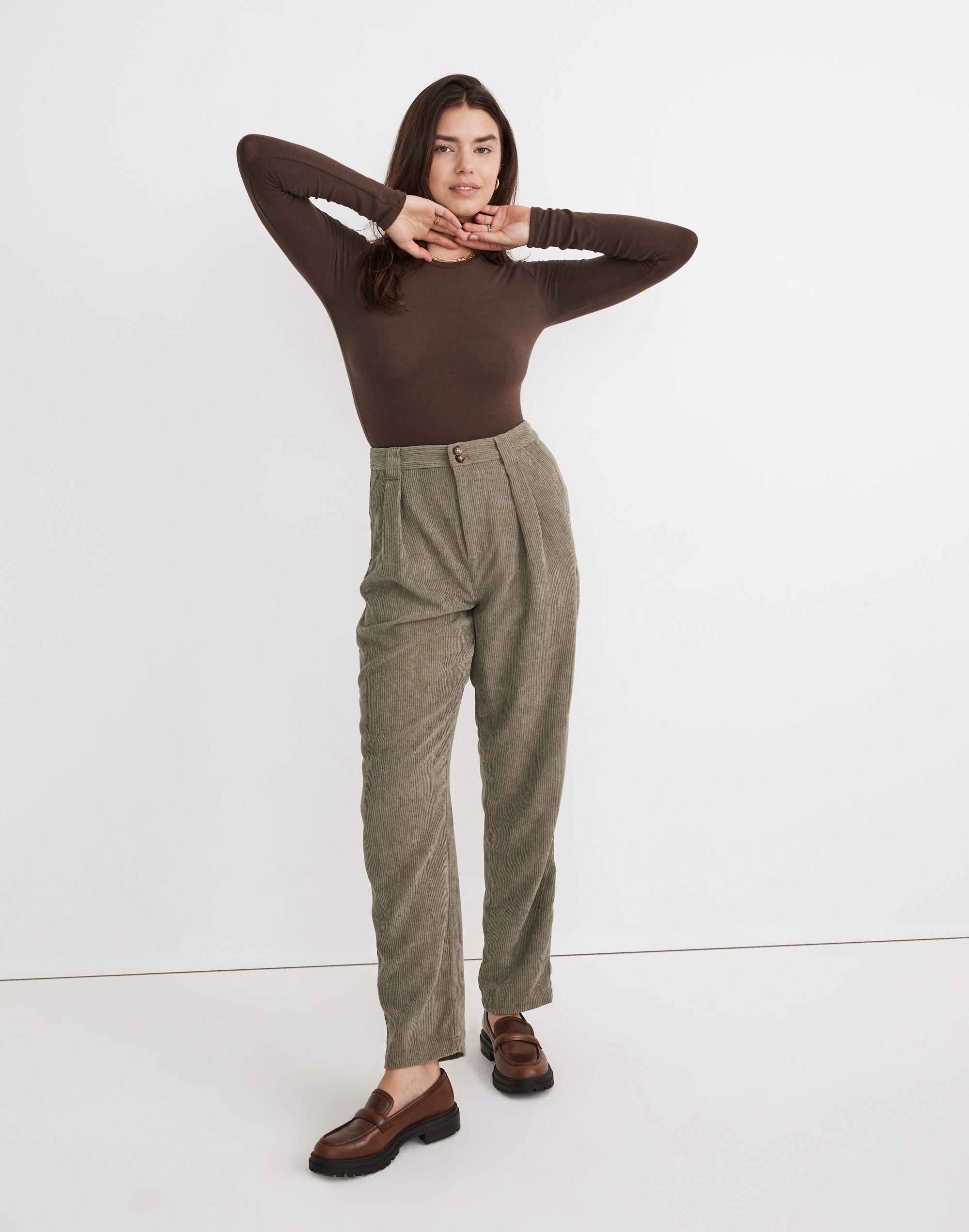 Curvy Corduroy High-Rise Tapered Pants