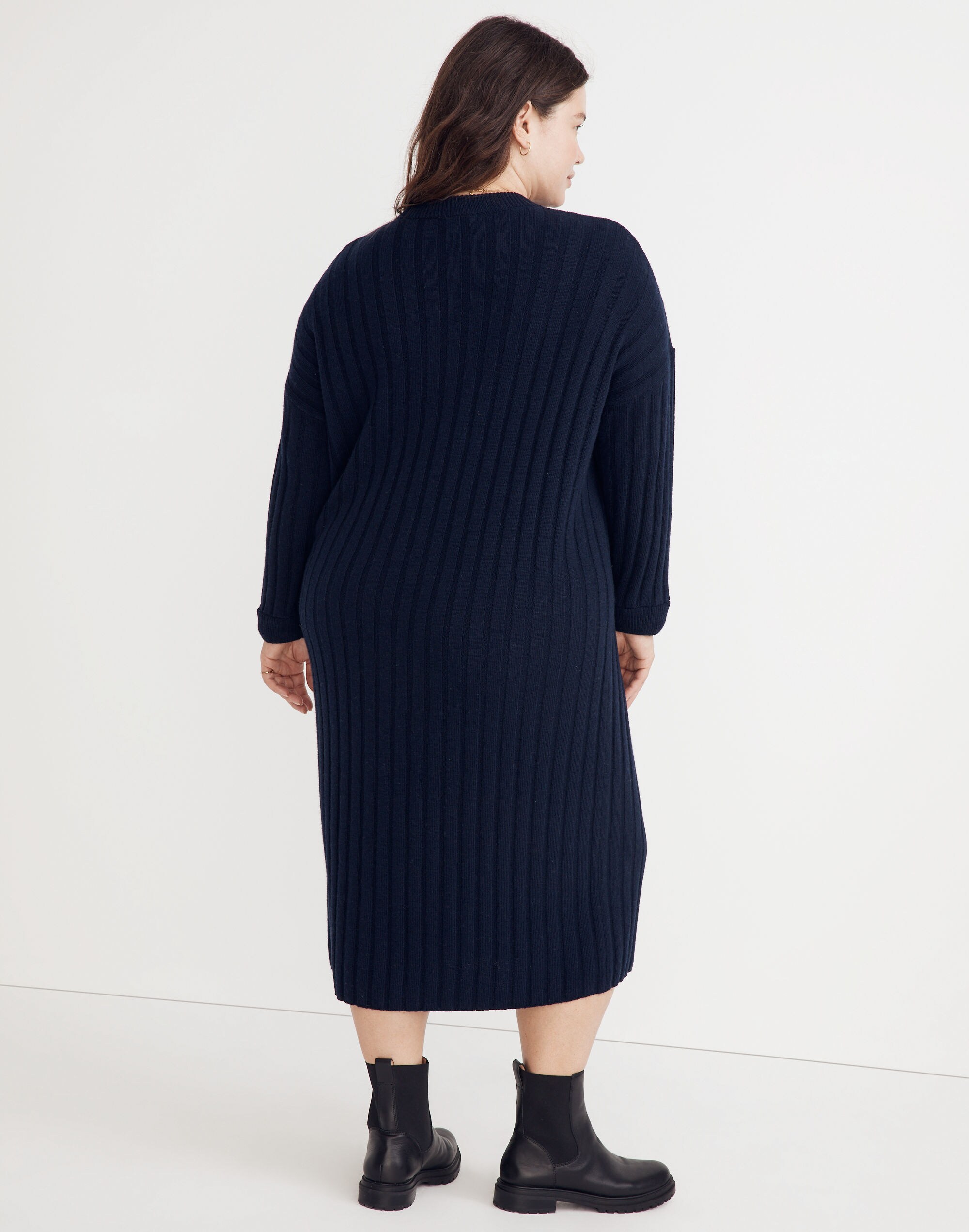 Plus Re)sourced Ribbed Midi Sweater Dress