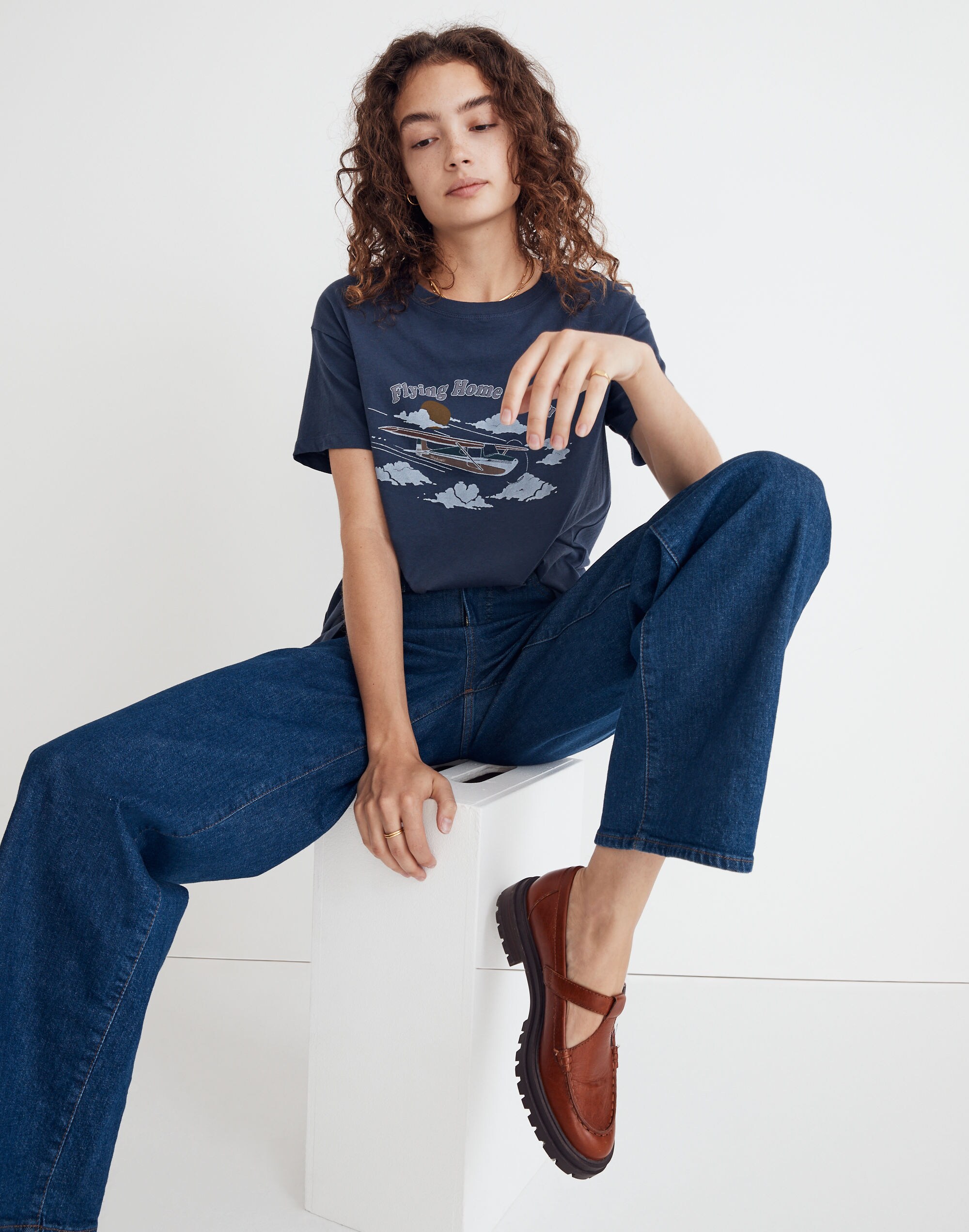 Flying Home to You Softfade Cotton Oversized Tee