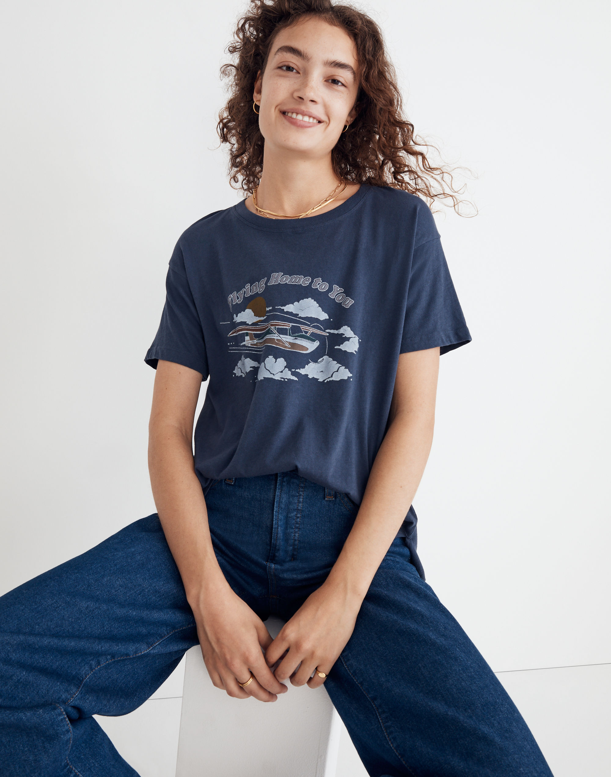 flying home to you softfade cotton oversized tee