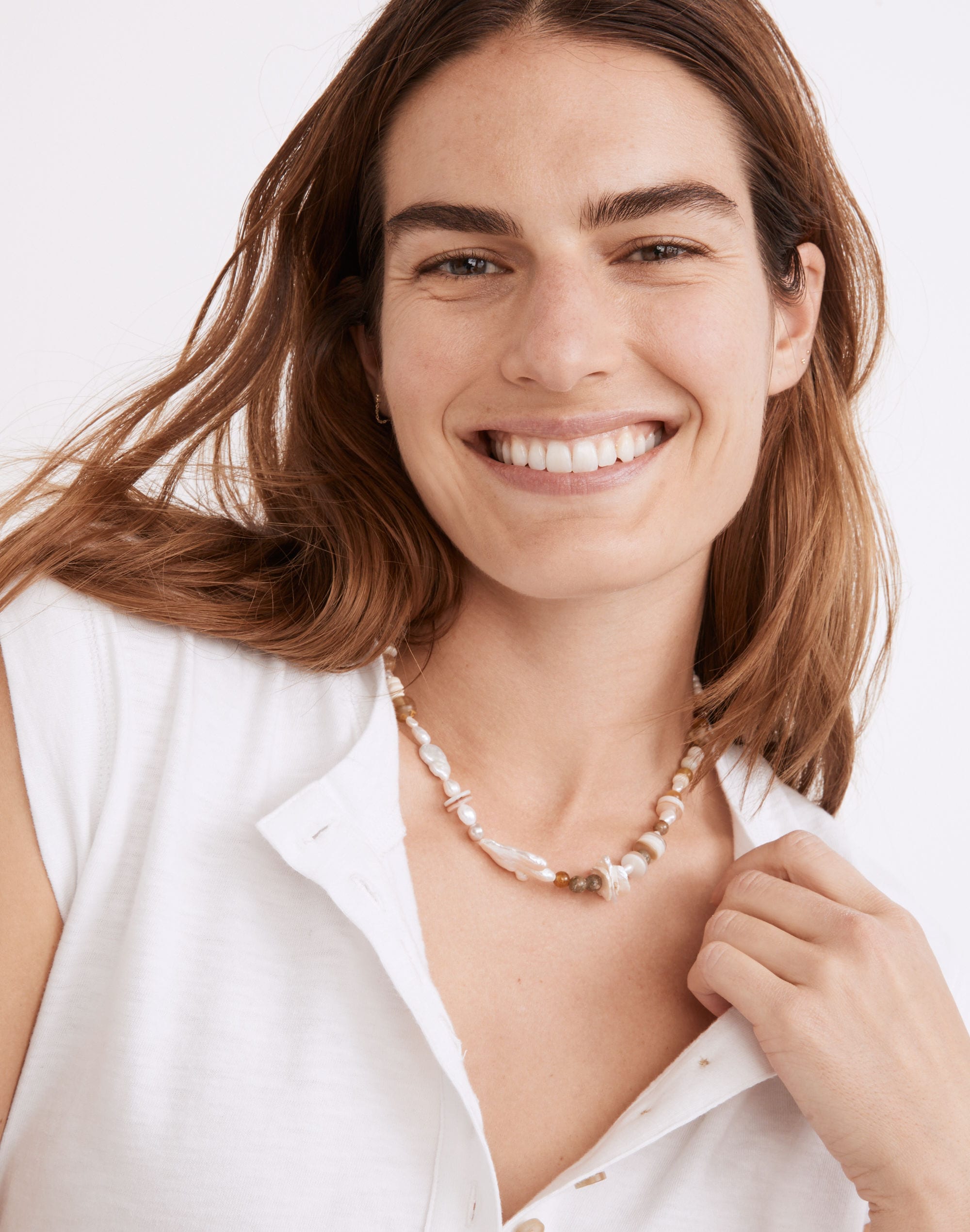 Madewell x Charlie Beads Pearl and Stone Necklace