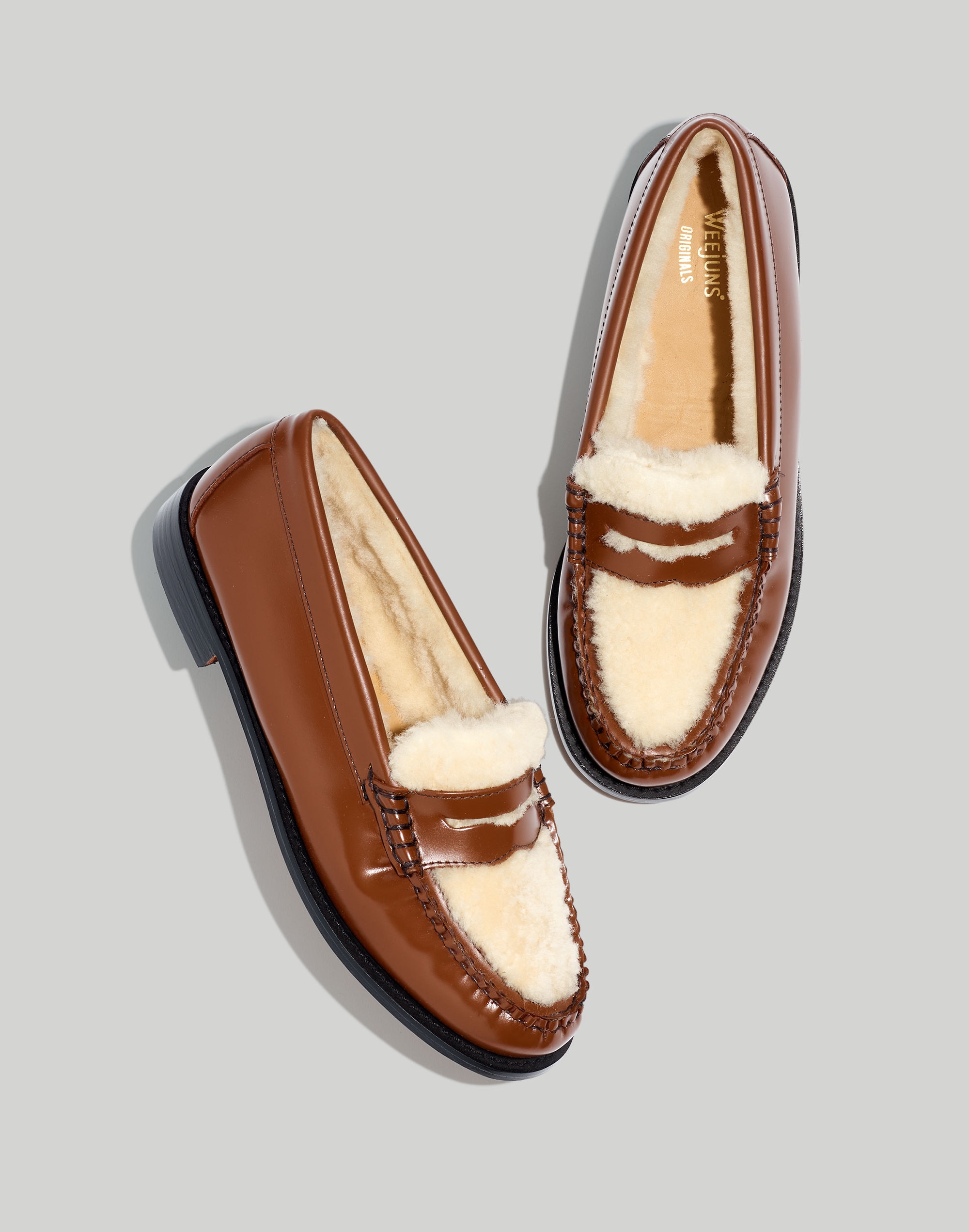 G.H.BASS Whitney Shearling-Lined Penny Loafers