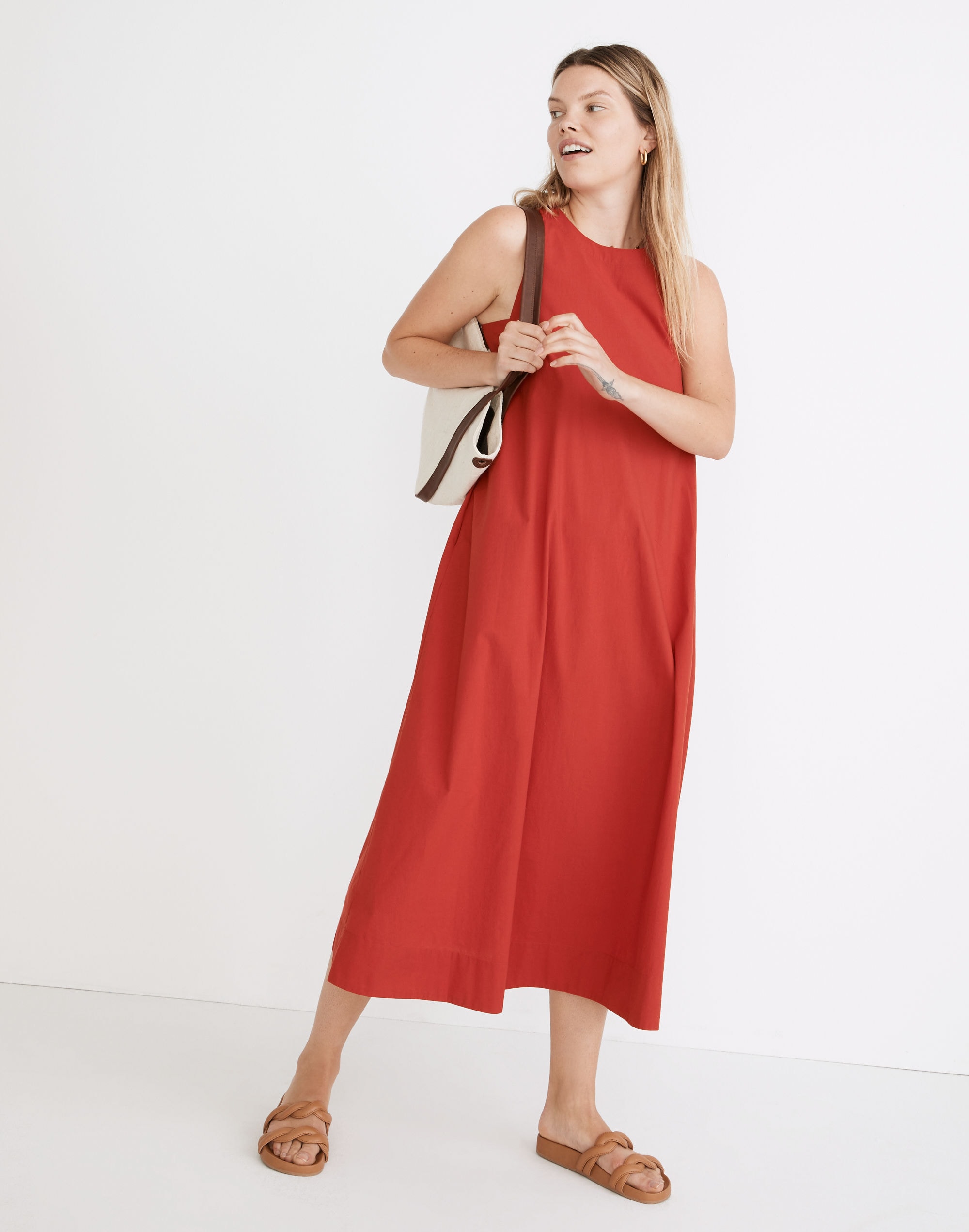 Poplin Tent Midi Dress