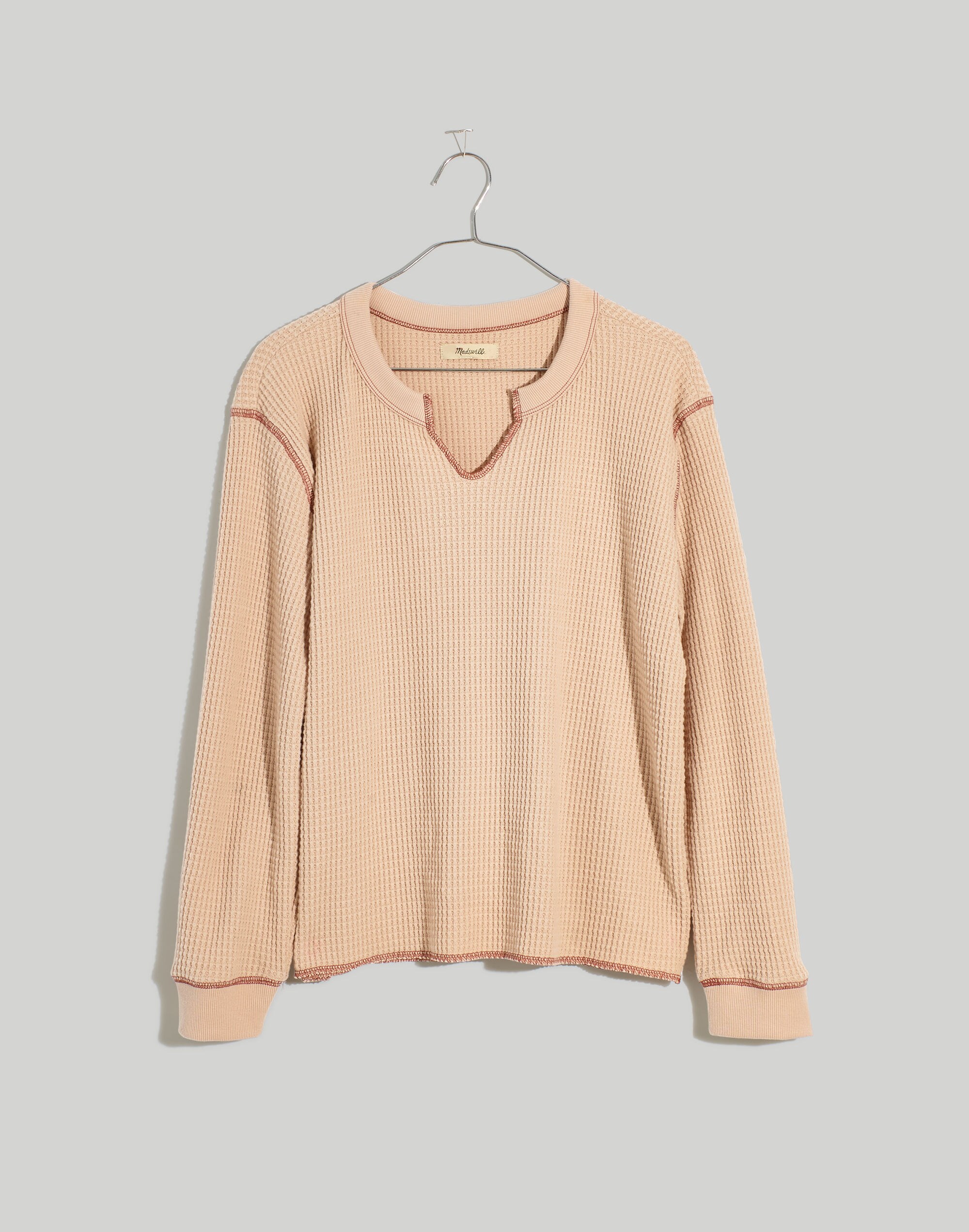 Plus (Re)sourced Waffle Split-Neck Crop Tee