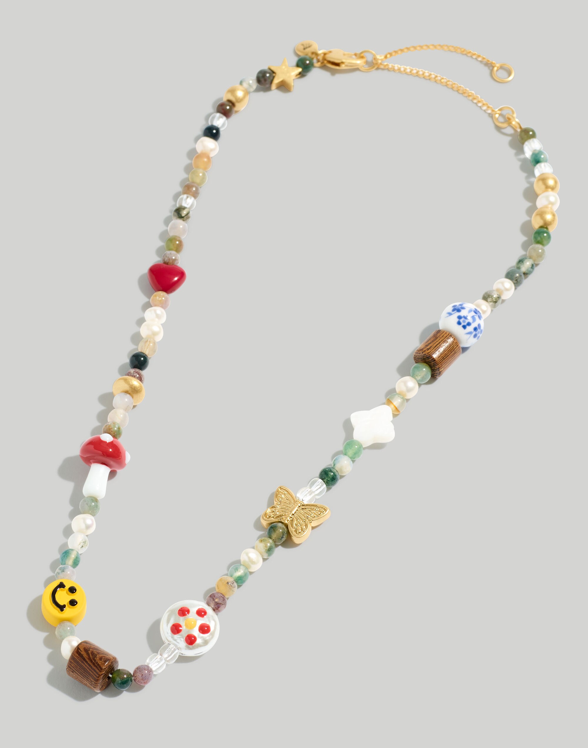 Happy Face Beaded Choker Necklace
