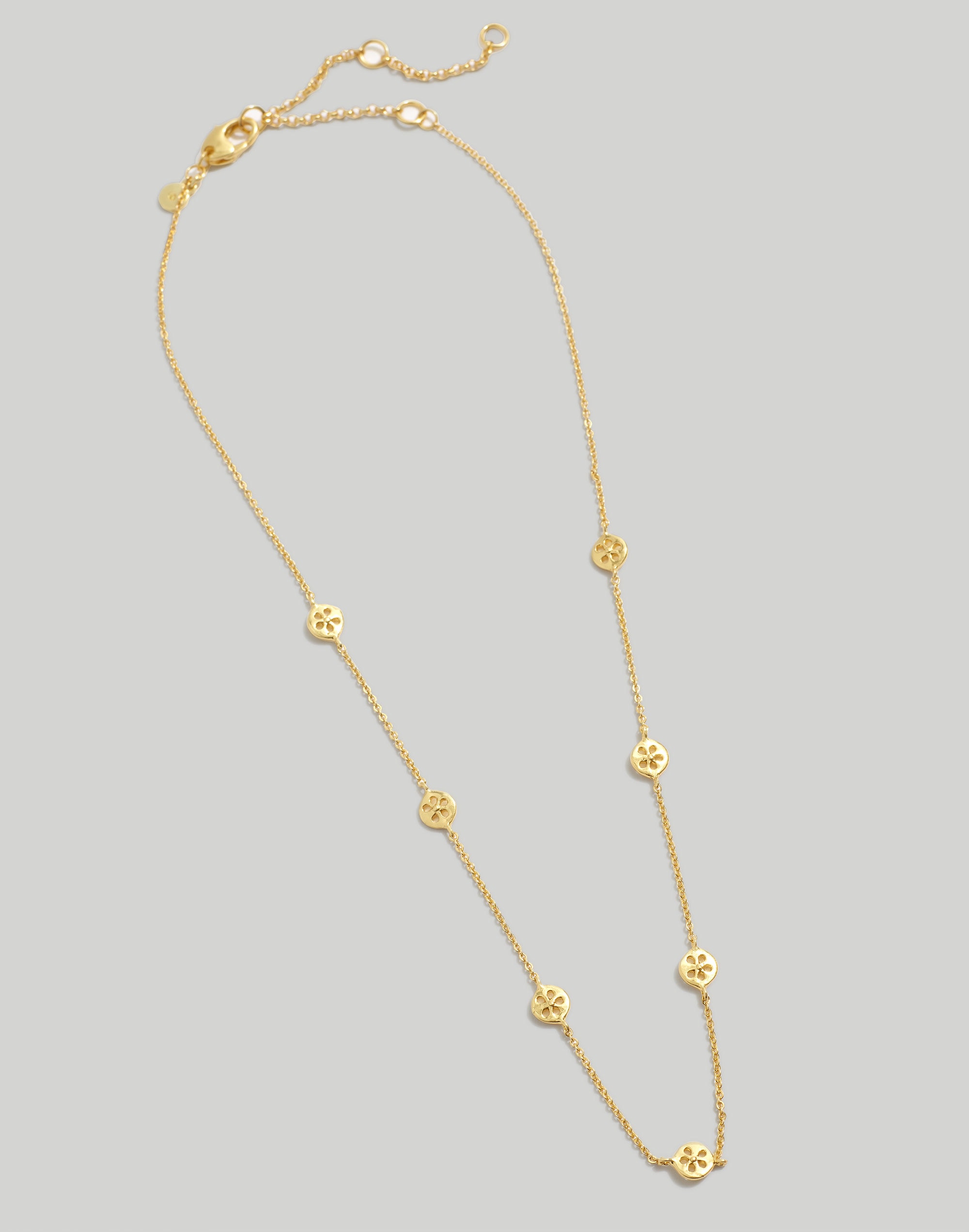 Eyelet Lace Station Necklace