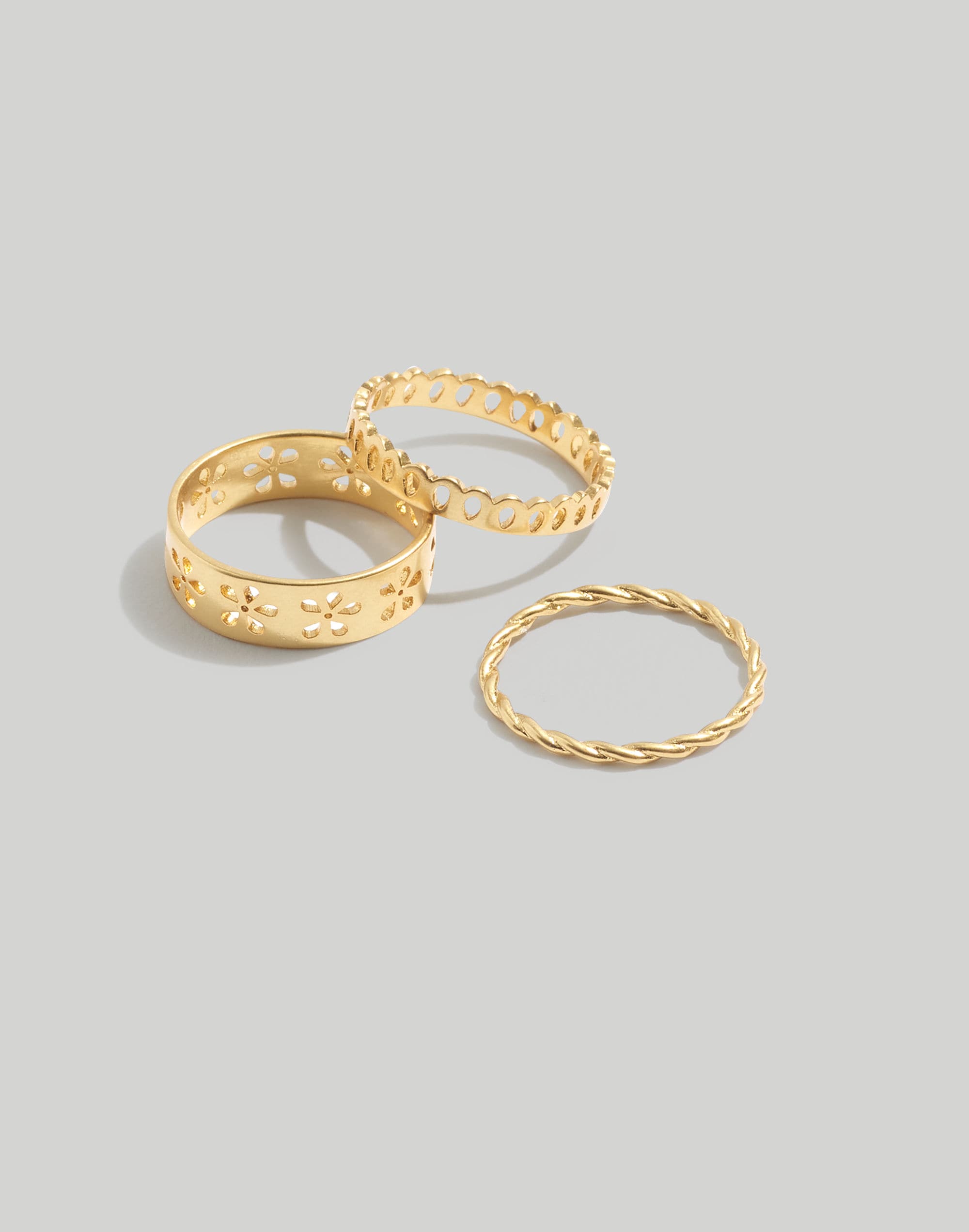 Eyelet Lace Stacking Ring Set