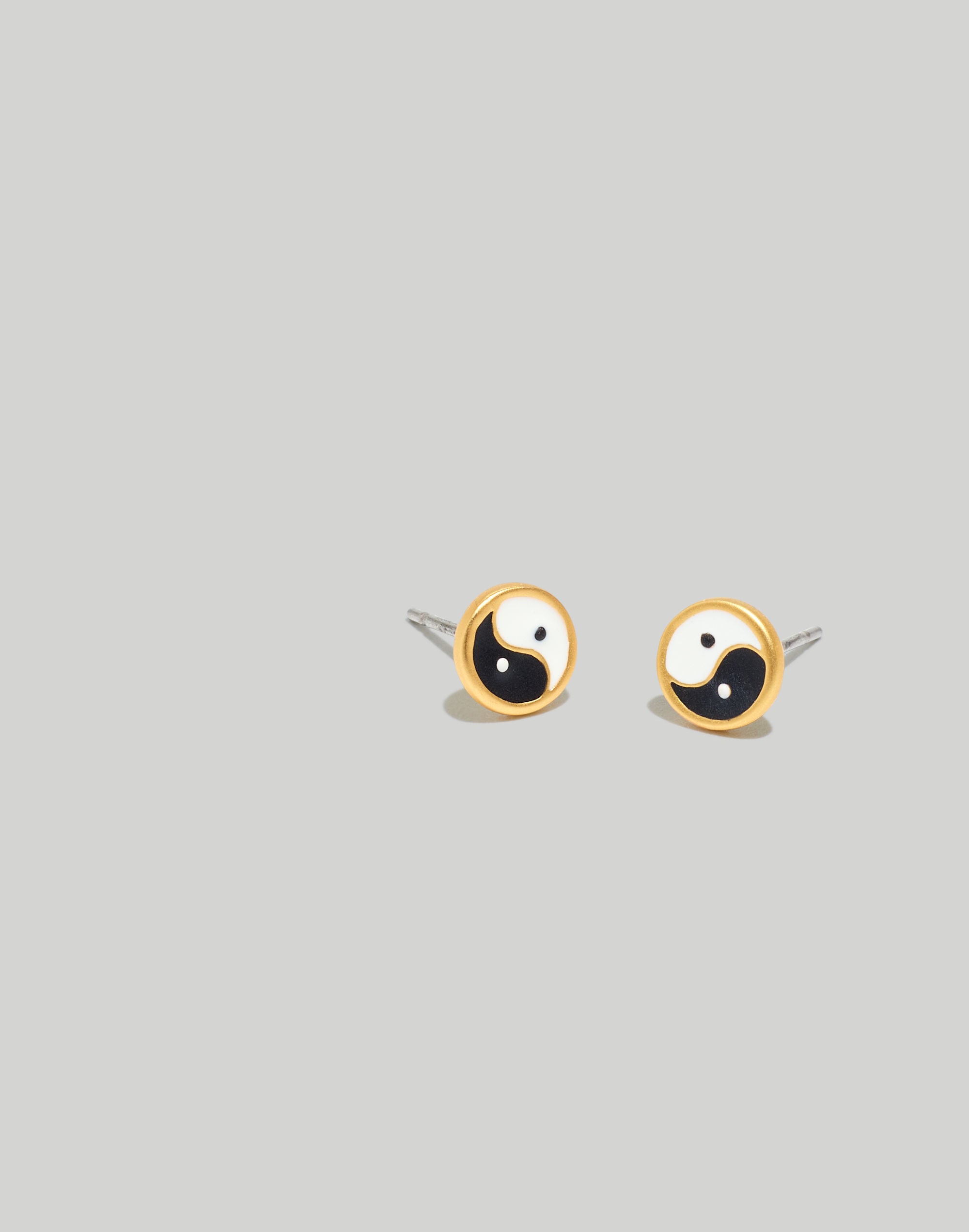 Enamel Yin-Yang Stud Earrings