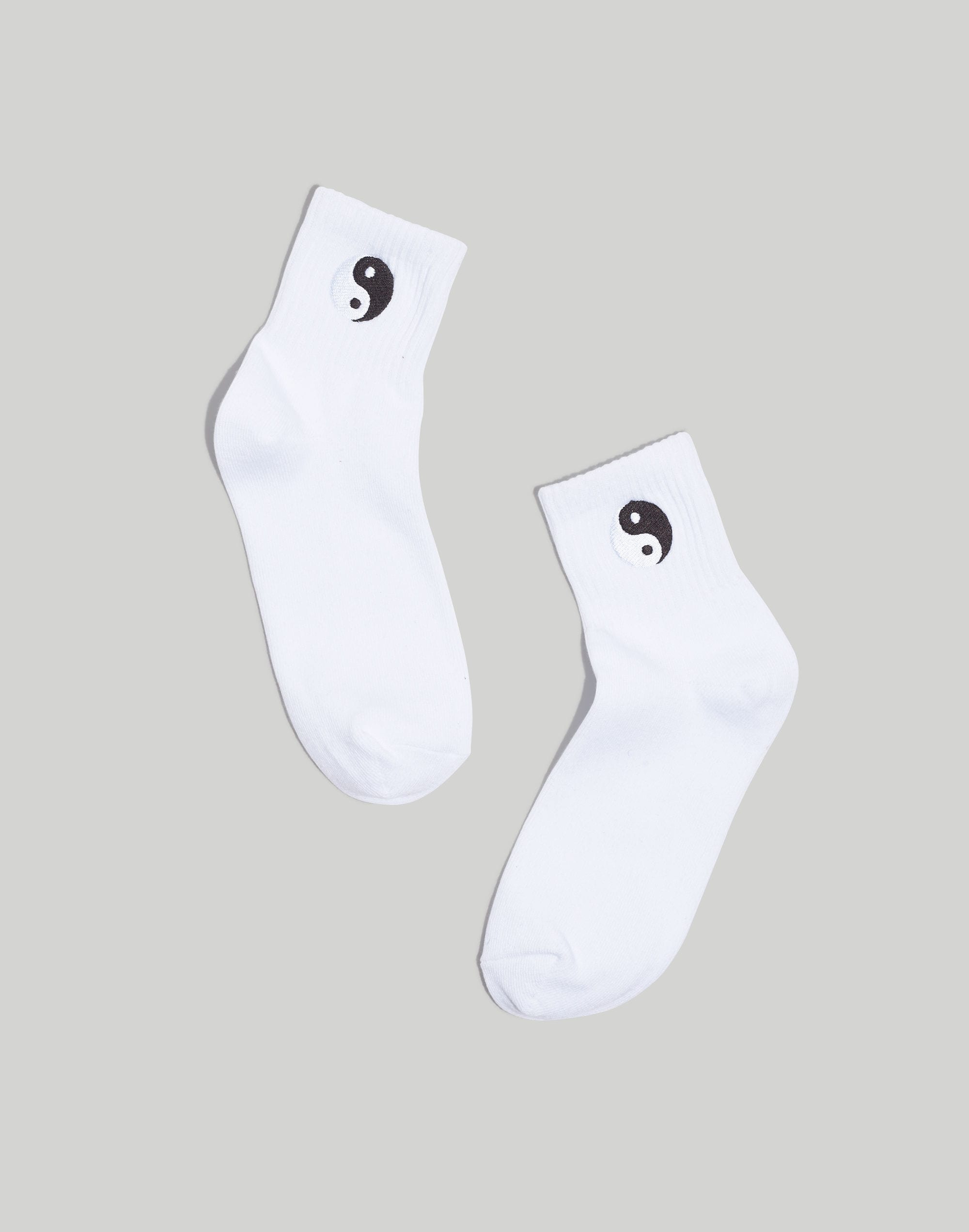 Yin-Yang Embroidered Ankle Socks