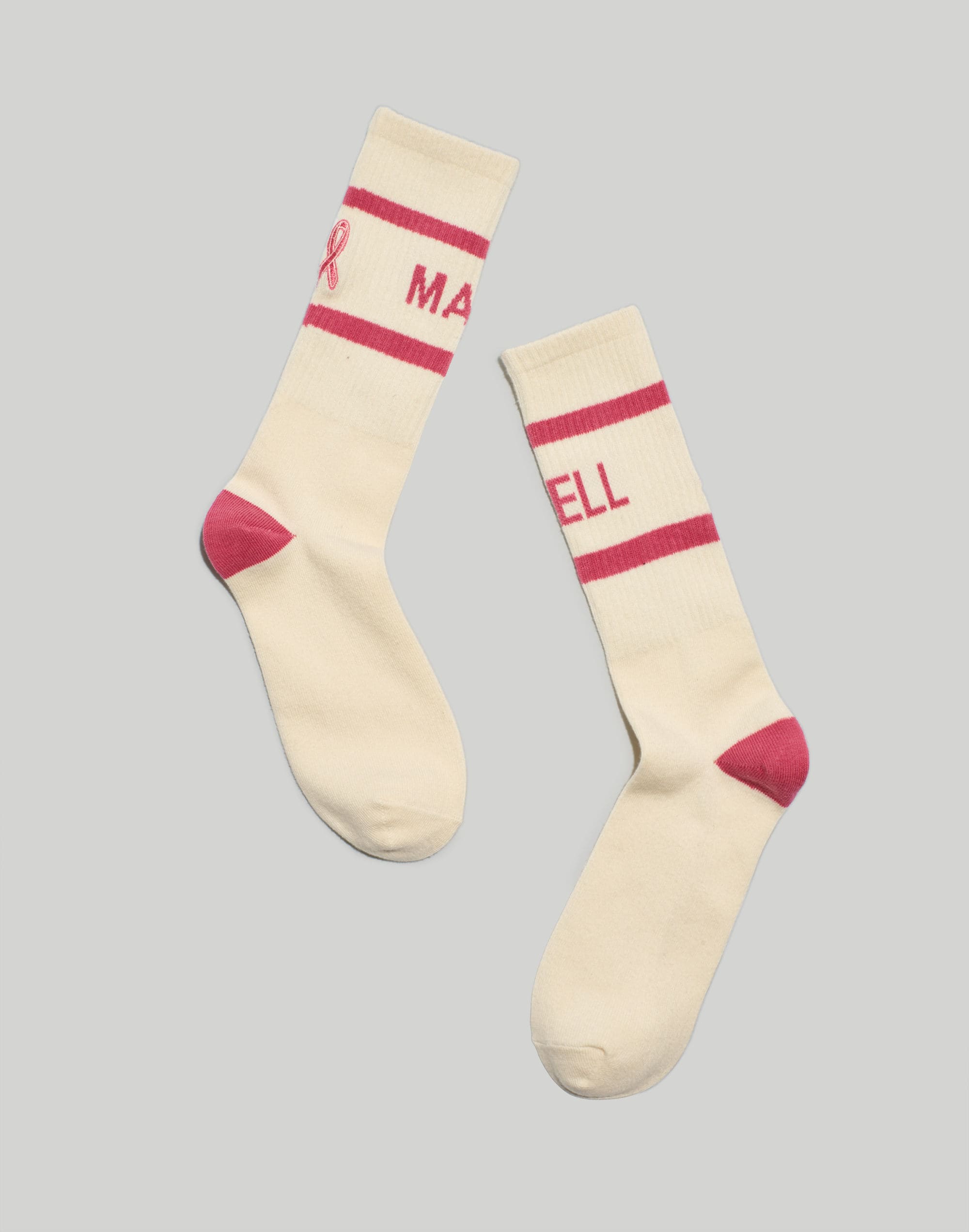 madewell x bcrf embroidered crew socks