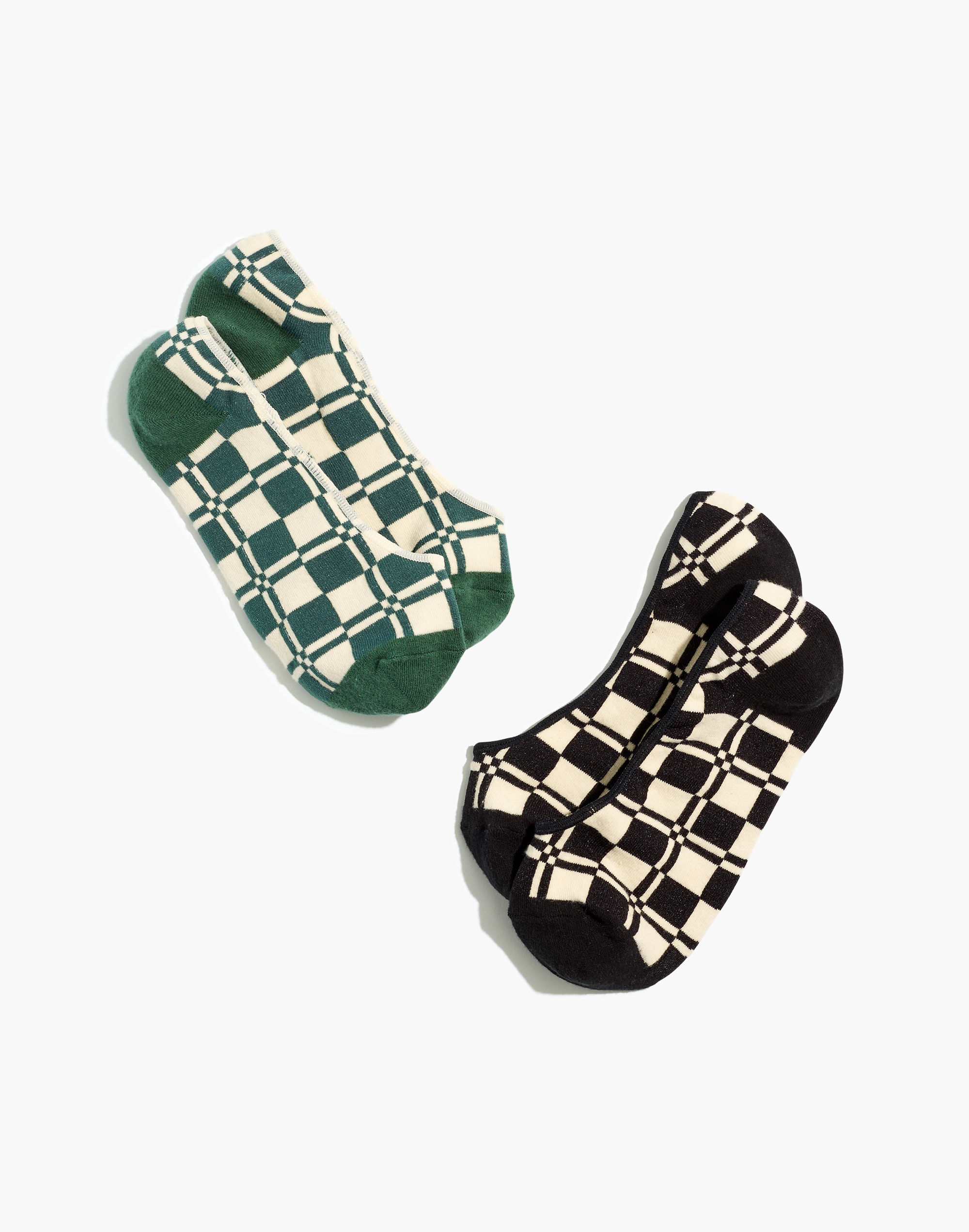 two-pack checkered ankle socks