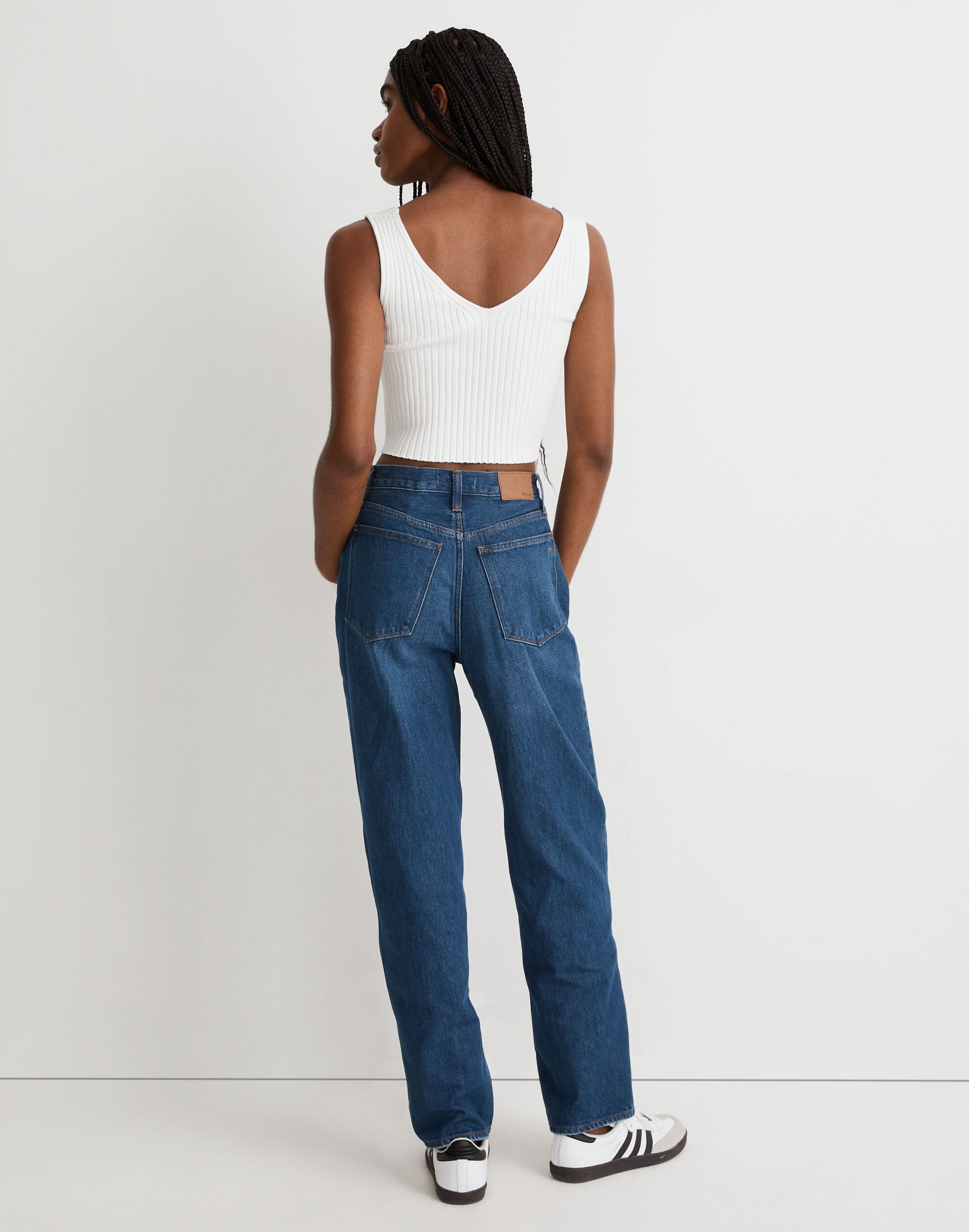 Baggy Straight Jeans in Dark Worn Indigo Wash