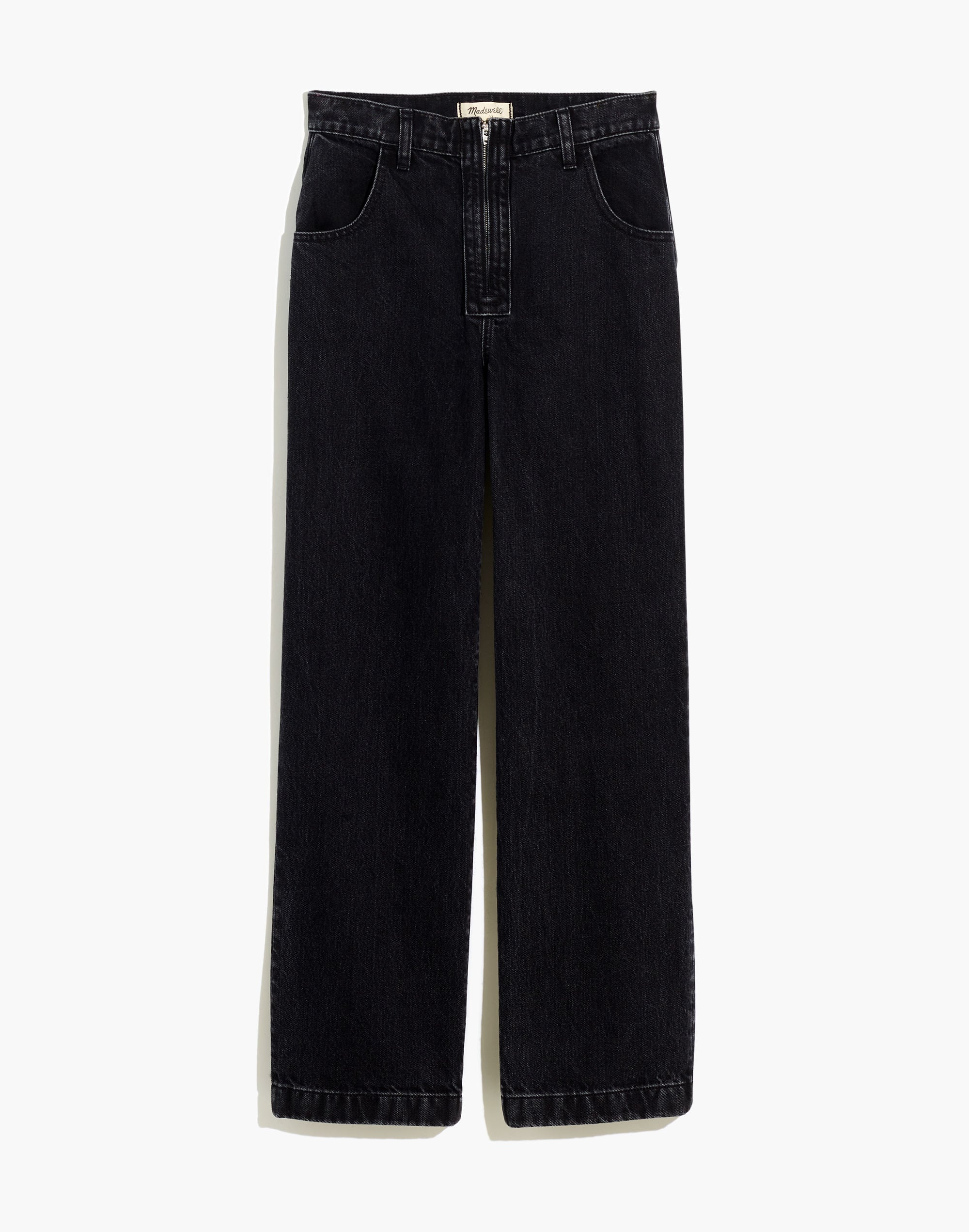 The Perfect Vintage Wide-Leg Jean in Black Worn Wash