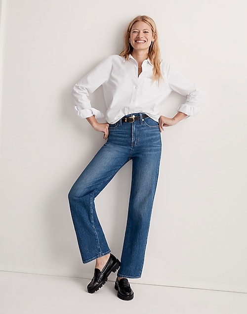 The Petite Perfect Vintage Wide-Leg Jean in Leifland Wash in leifland wash image 1