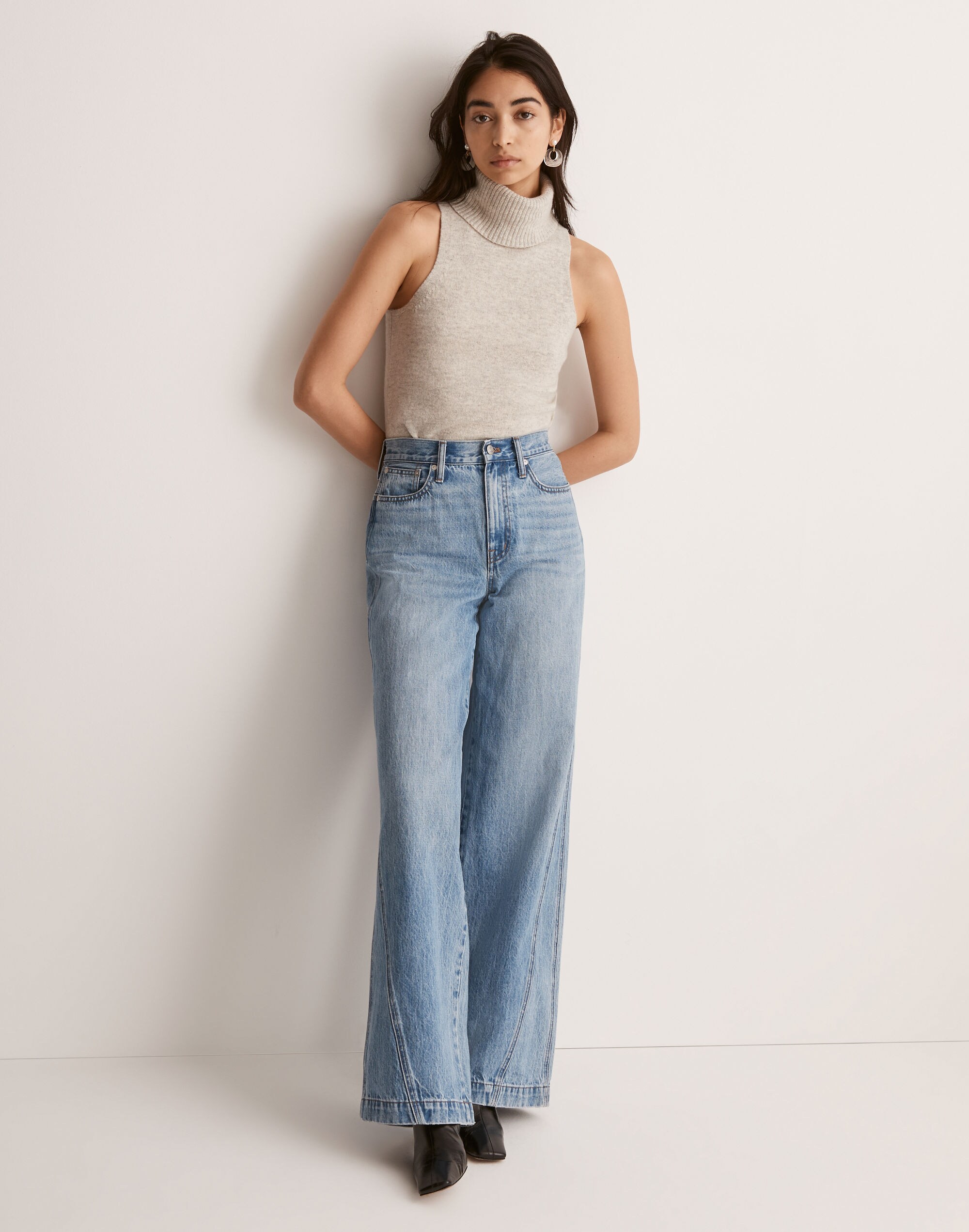 Superwide-Leg Jeans in Parson Wash: Inset Edition