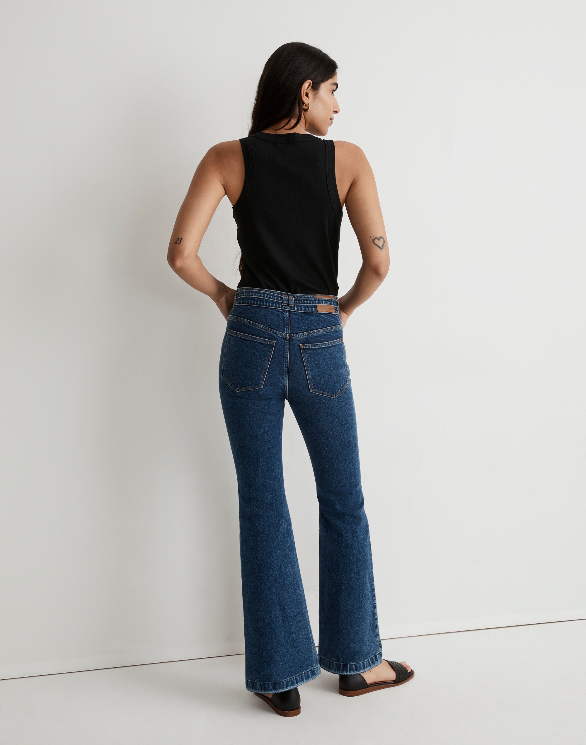 The Perfect Vintage Flare Jean in Bright Dark Indigo Wash