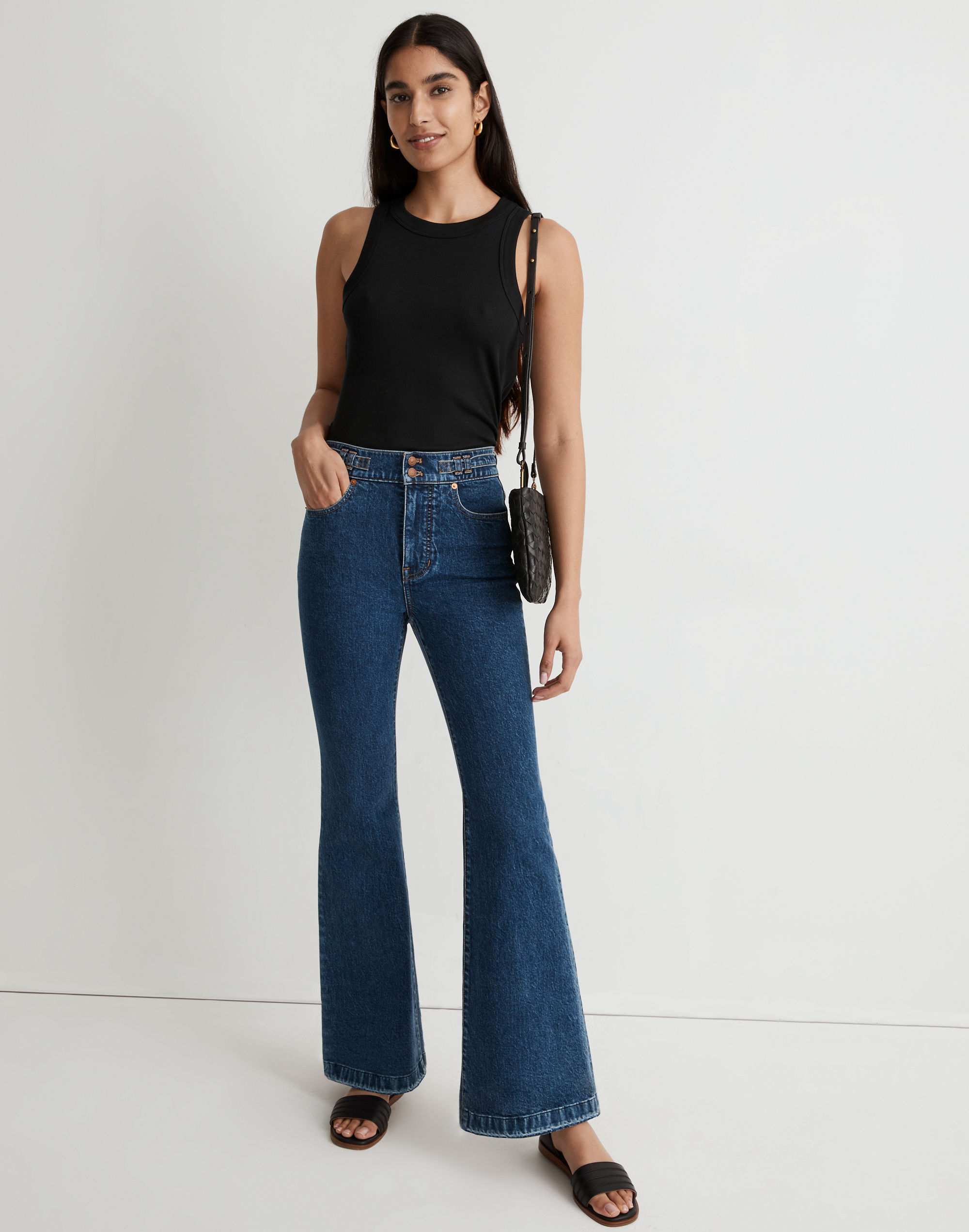 The Perfect Vintage Flare Jean in Bright Dark Indigo Wash