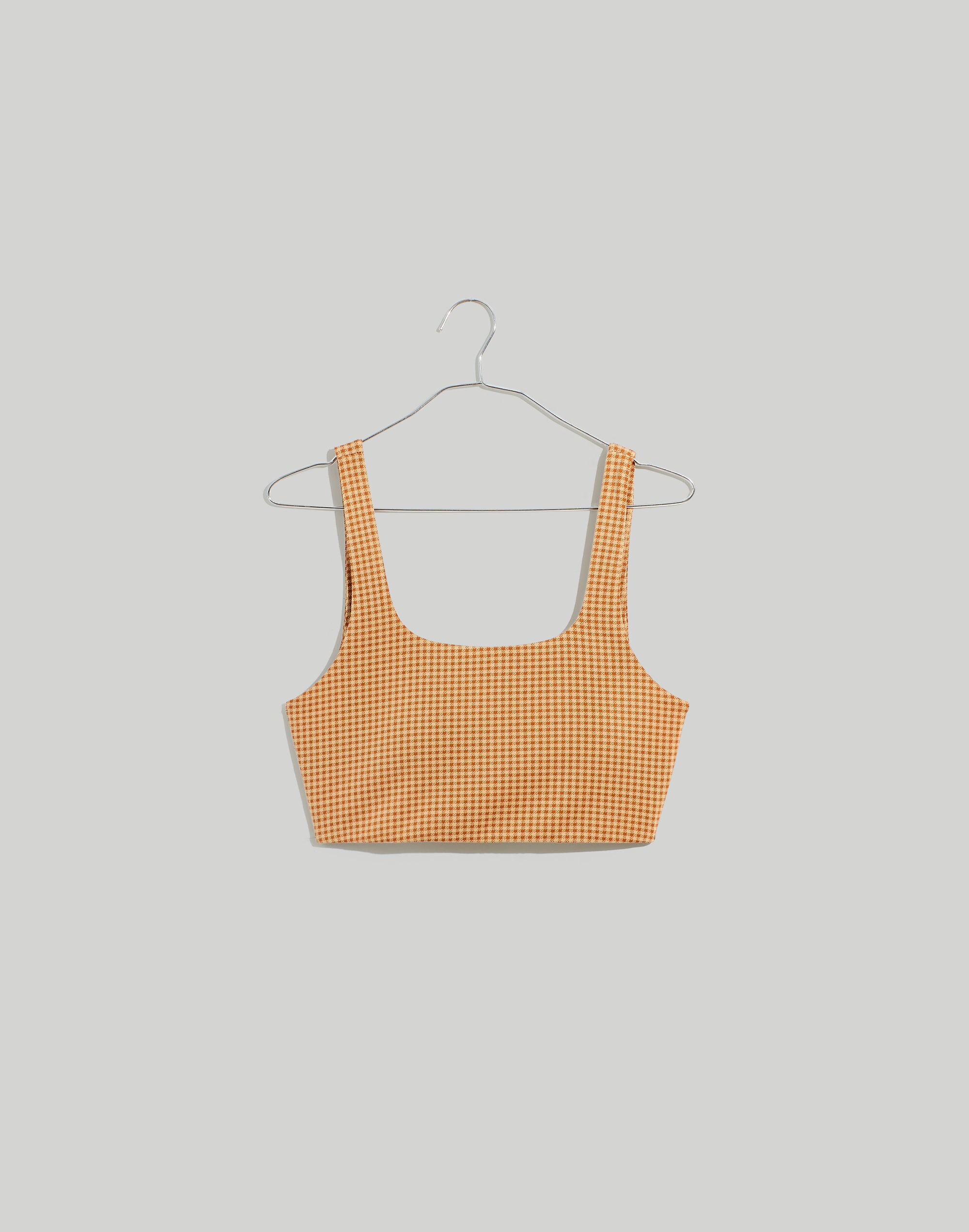 MWL Flex Square-Neck Sports Bra in Check
