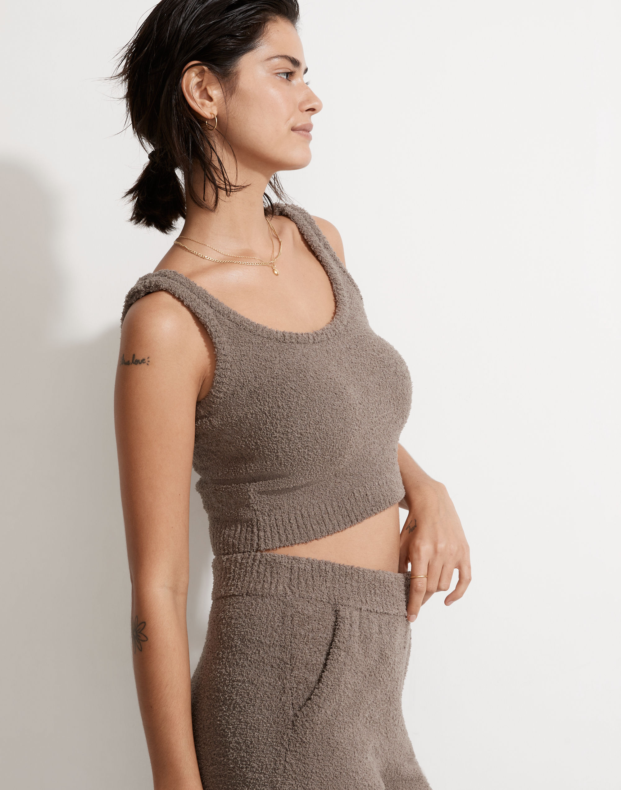 MWL Boucl&eacute; Square-Neck Tank Top