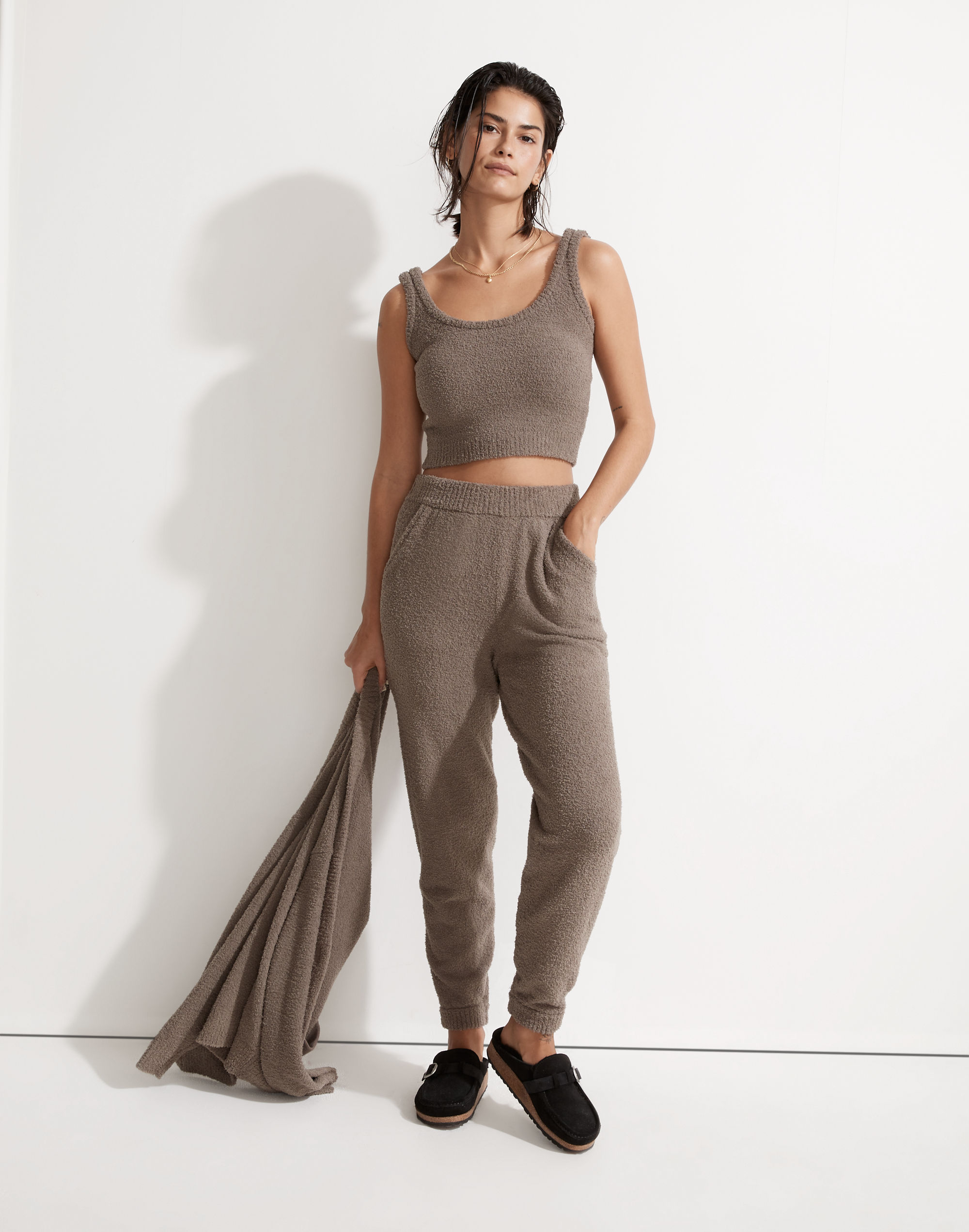 mwl boucl&eacute; square-neck tank top