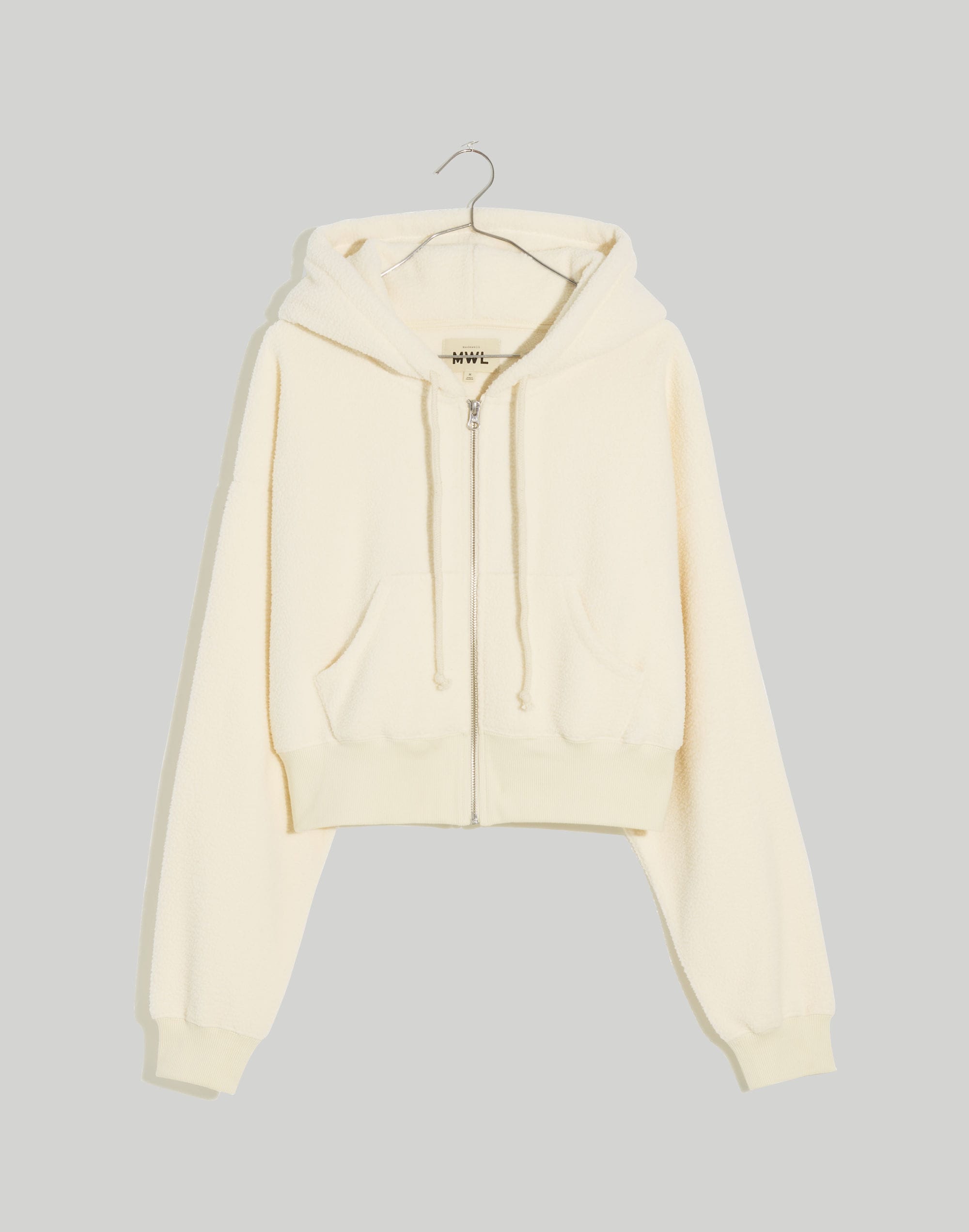 MWL Sherpa Zip-Front Drawstring Hoodie Sweatshirt
