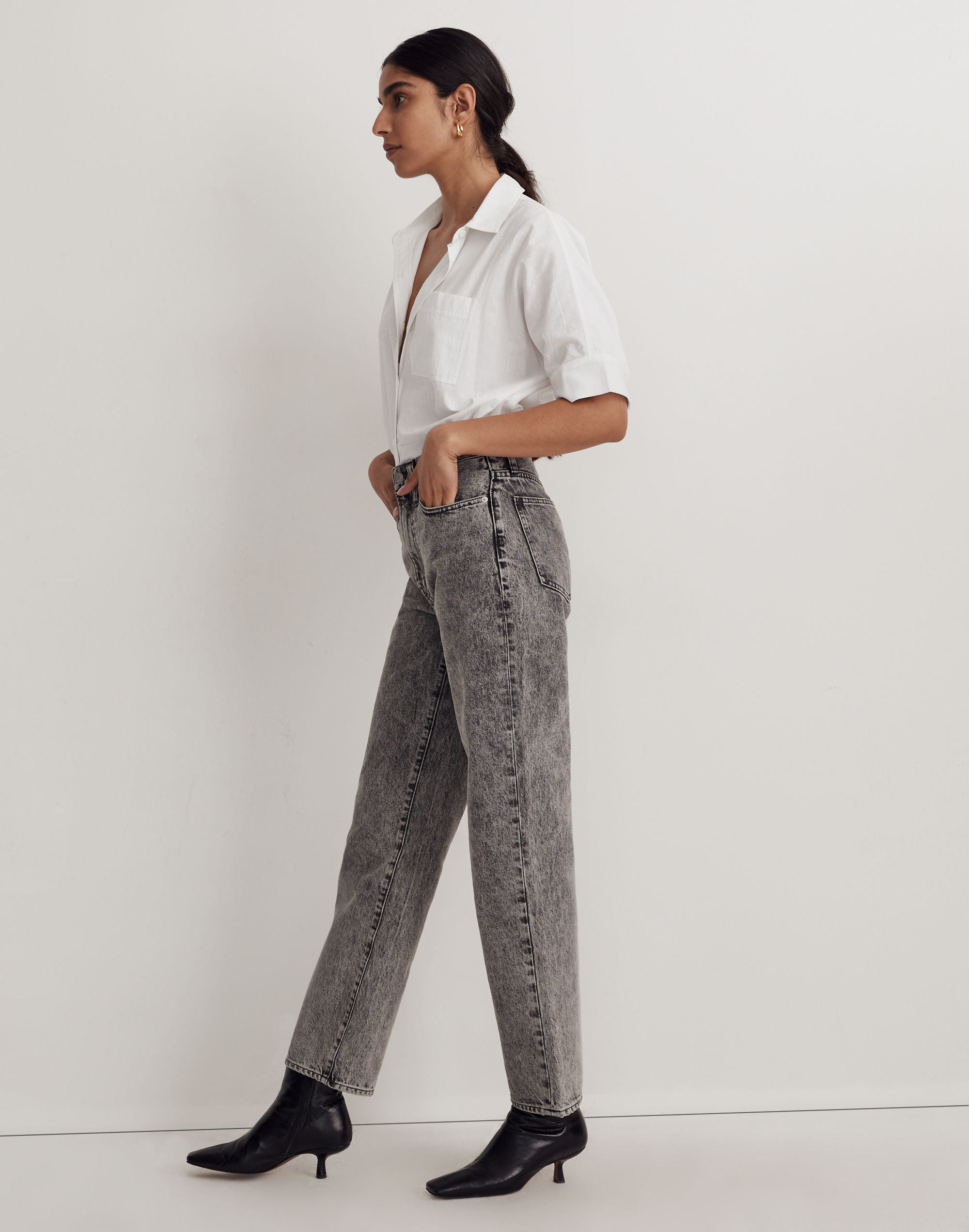 The Perfect Vintage Straight Jean in Acid Wash