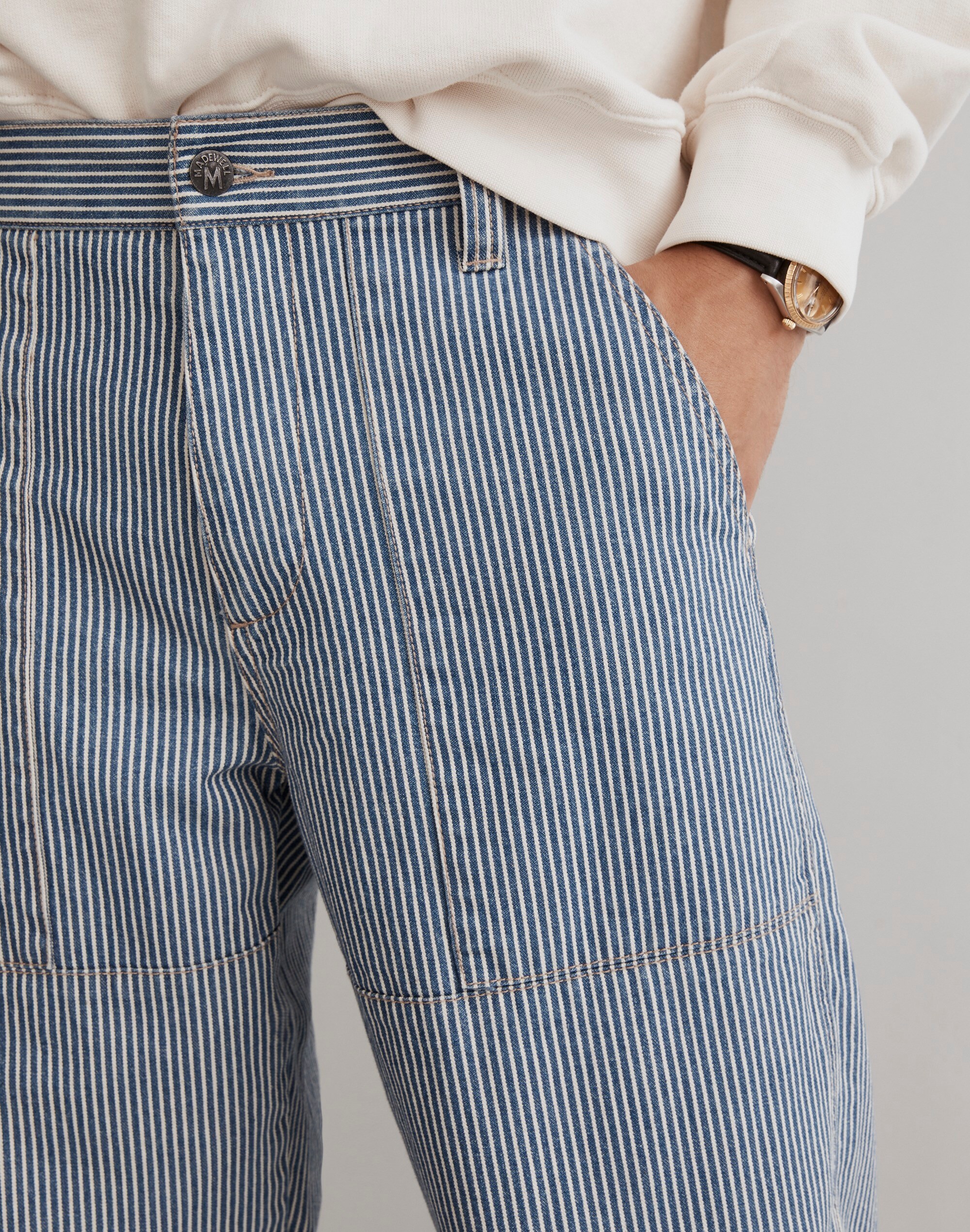 Baggy Surplus Pants in Stripe
