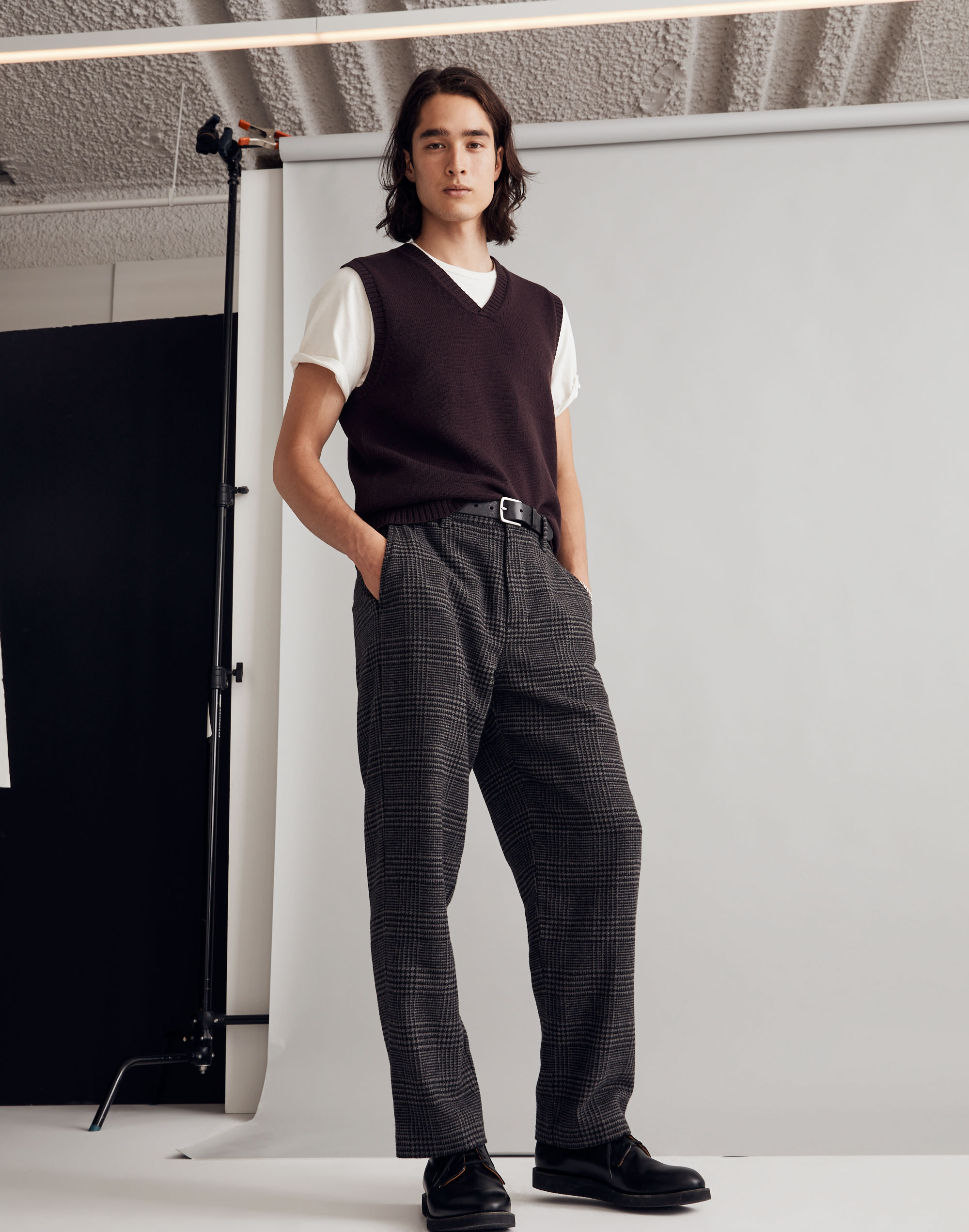 Baggy Straight Wool-Blend Pants