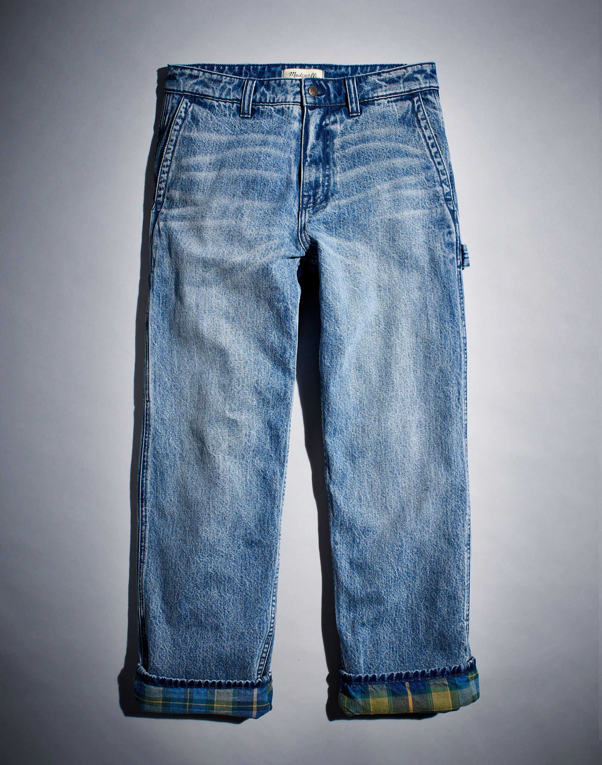 Flannel-Lined Carpenter Jeans in Kenton Wash