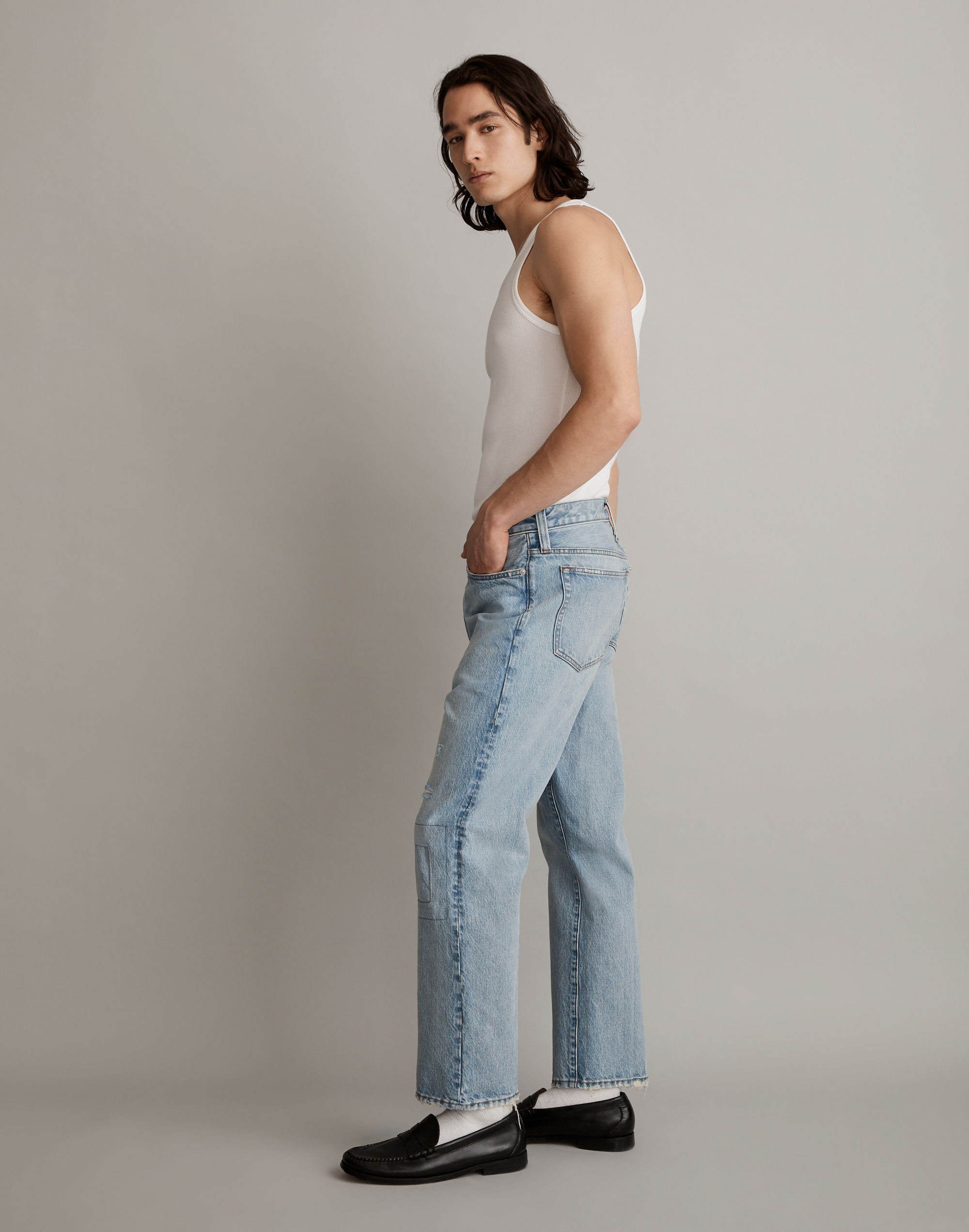 Vintage Bootcut Jeans in Bendale Wash: Patchwork Edition