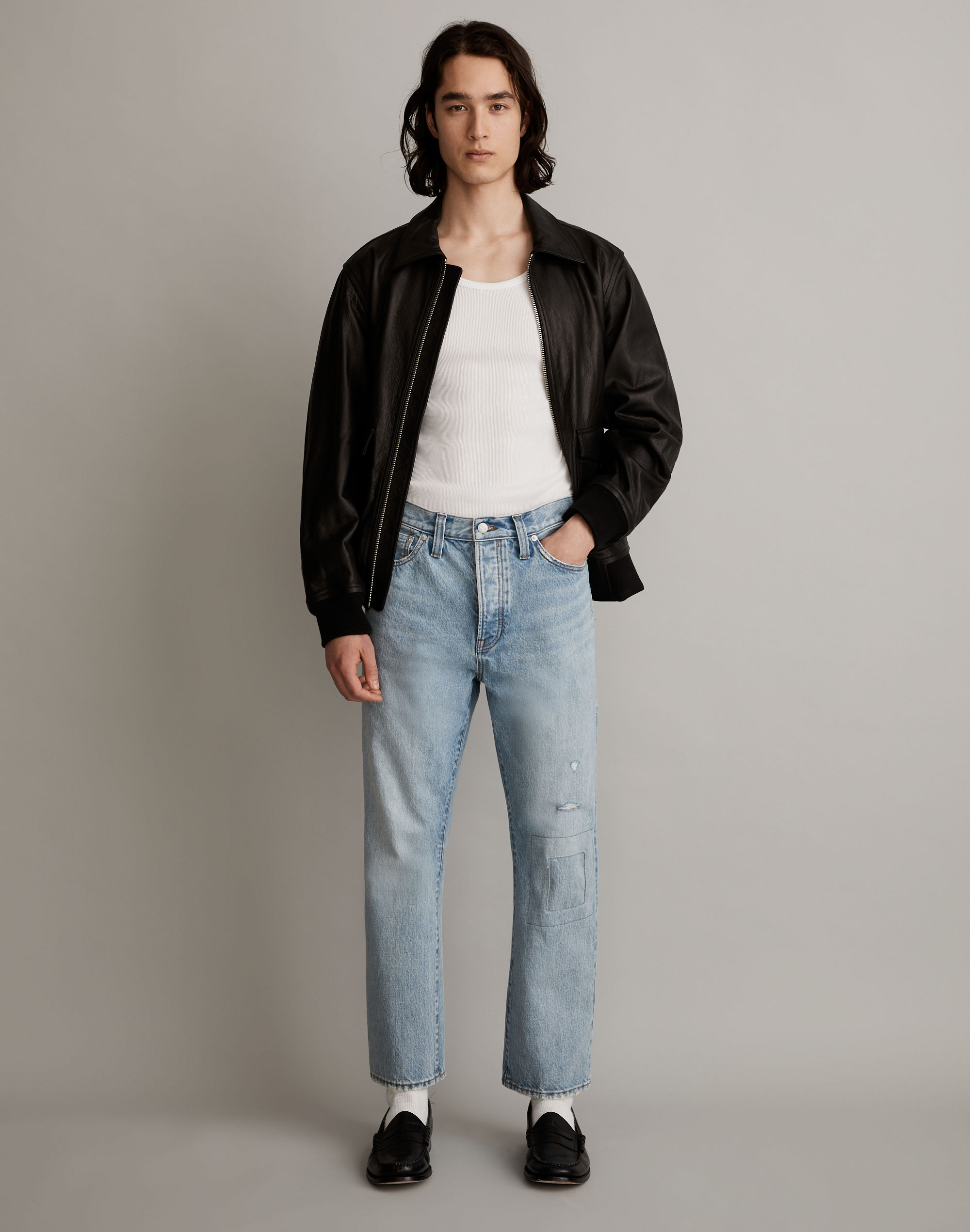 Vintage Bootcut Jeans in Bendale Wash: Patchwork Edition