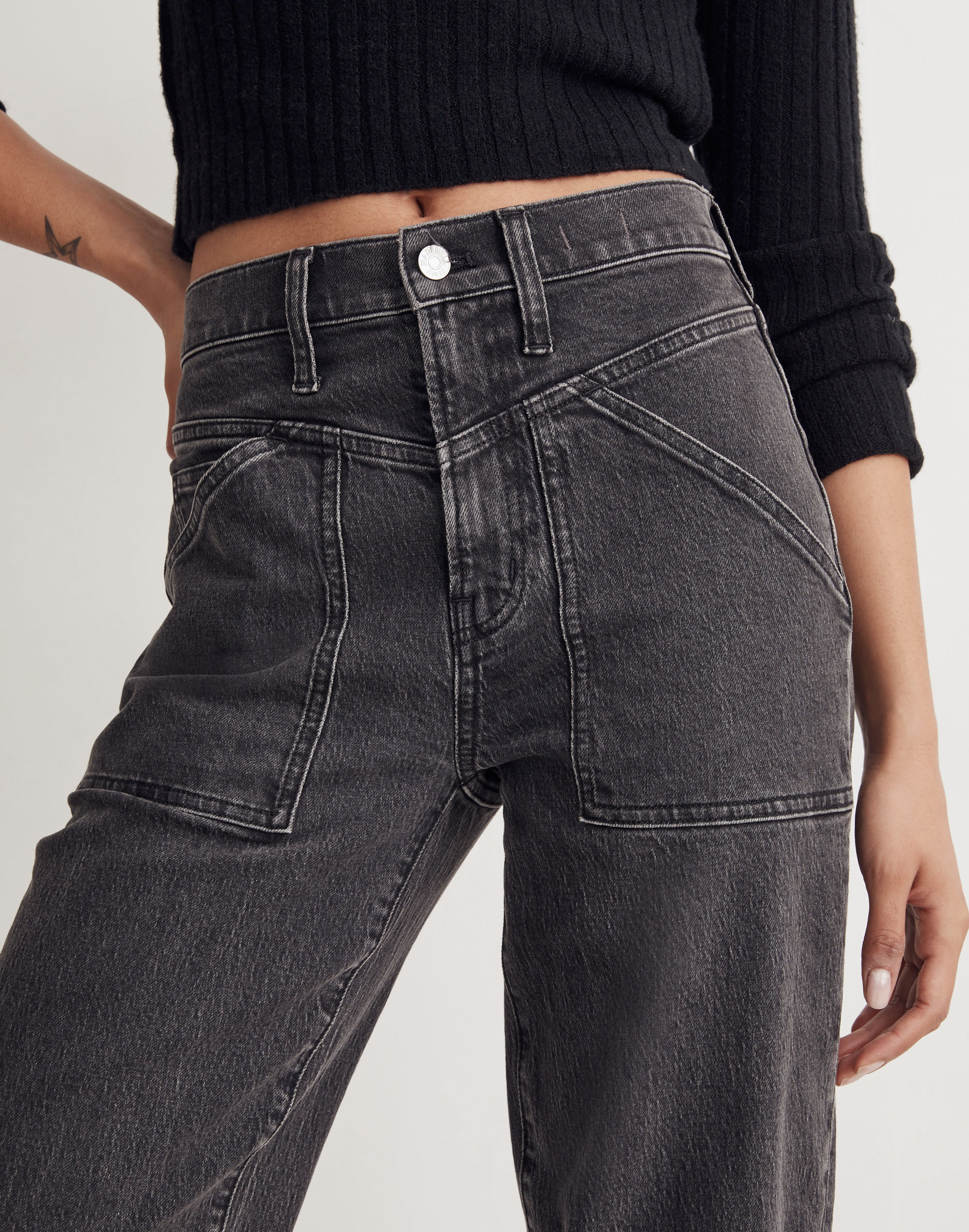 The Perfect Vintage Wide-Leg Jean in Windhaven Wash: Patch-Pocket Edition