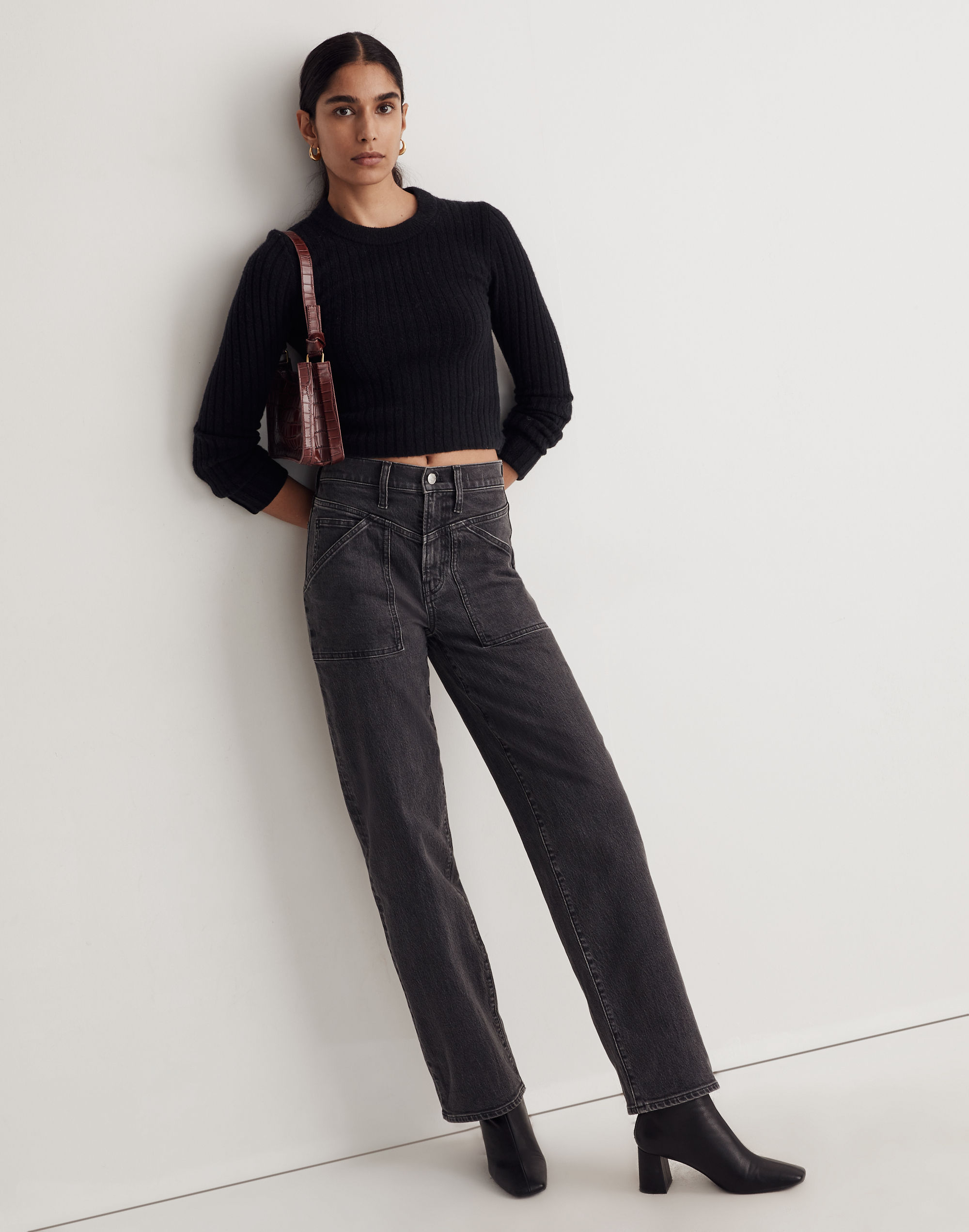 The Perfect Vintage Wide-Leg Jean in Windhaven Wash: Patch-Pocket Edition