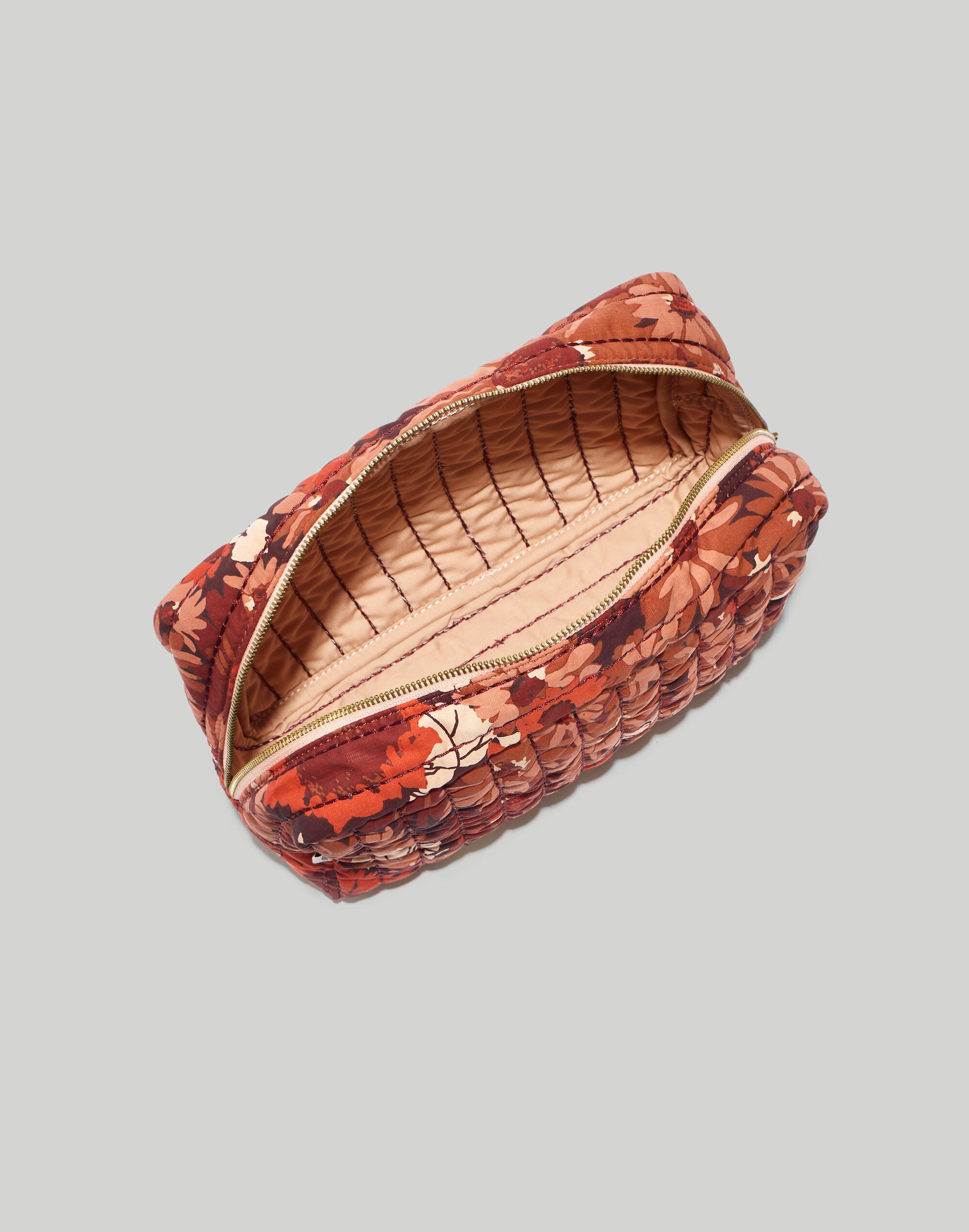 Large Canvas Zip Pouch in Floral