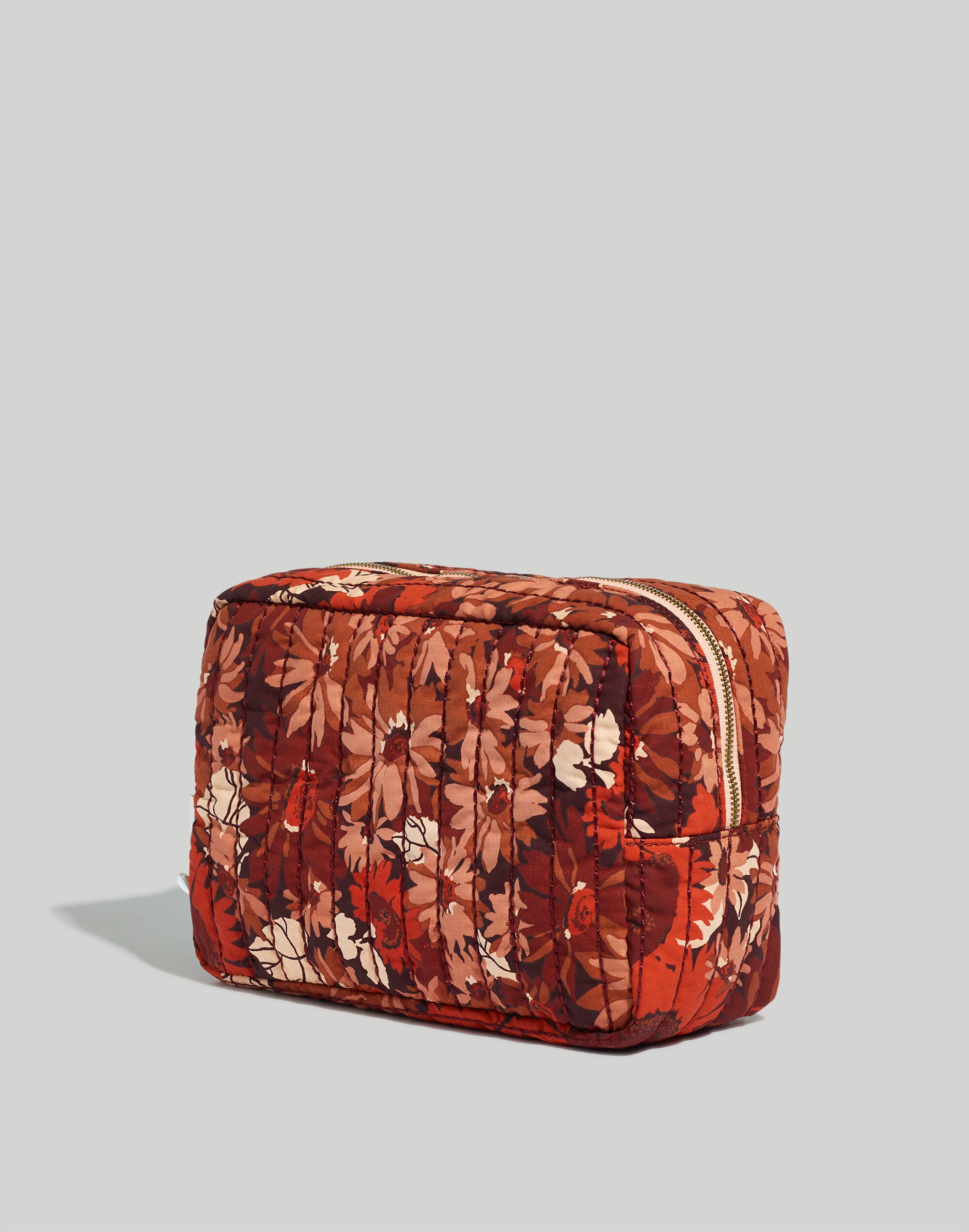 Large Canvas Zip Pouch in Floral